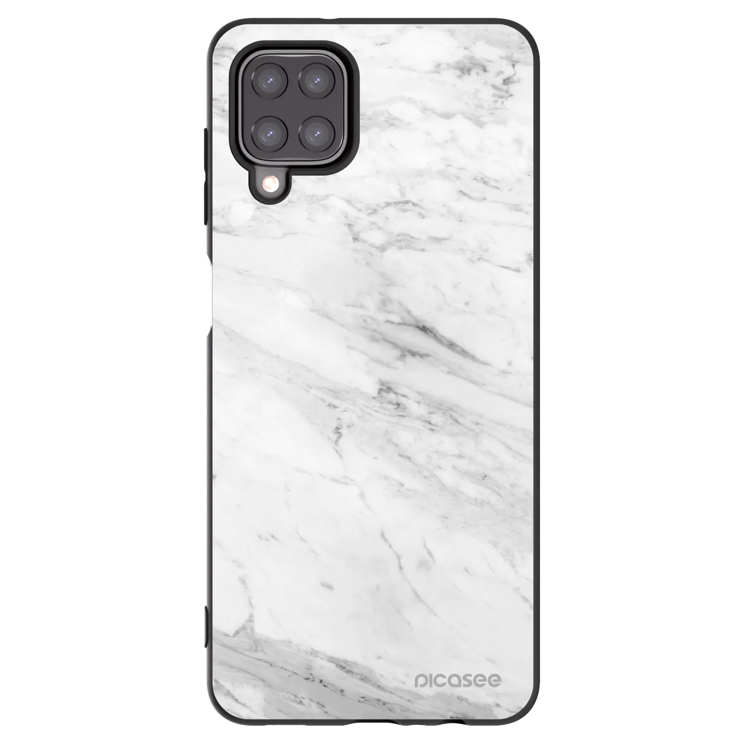 Picasee silikonski črni ovitek za Samsung Galaxy A12 A125F - White marble