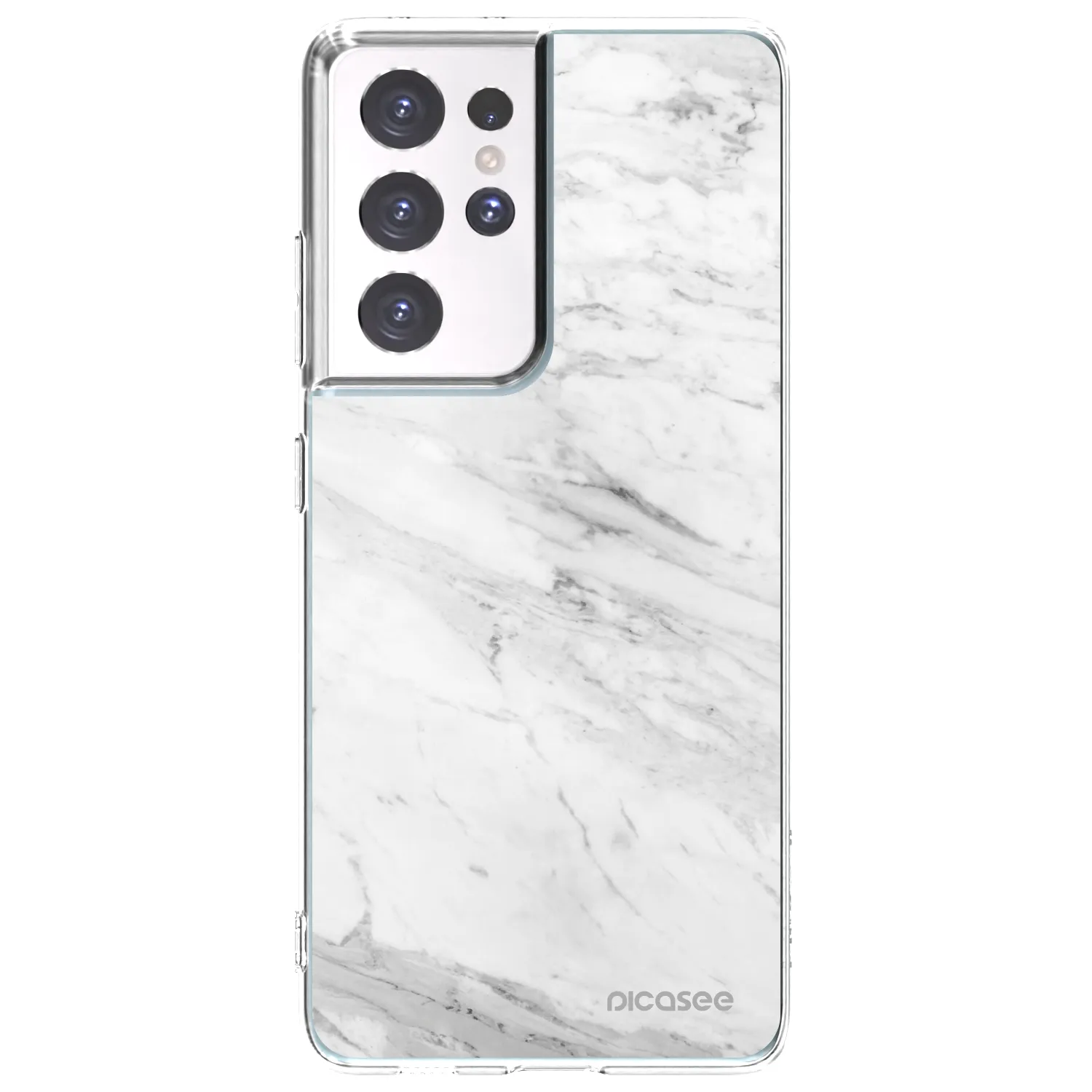 Picasee silikonski prozorni ovitek za Samsung Galaxy S21 Ultra 5G G998B - White marble