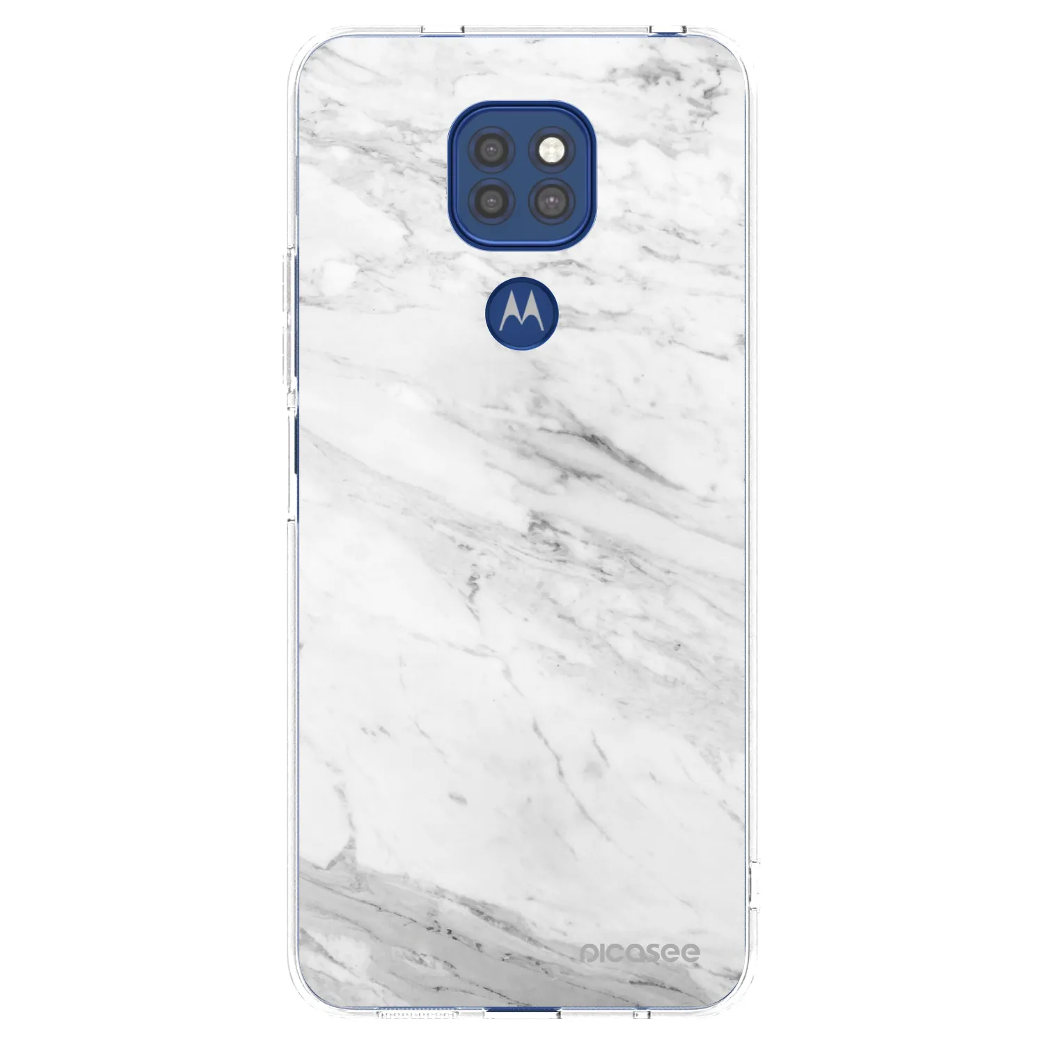Picasee silikonski prozorni ovitek za Motorola Moto G9 Play - White marble