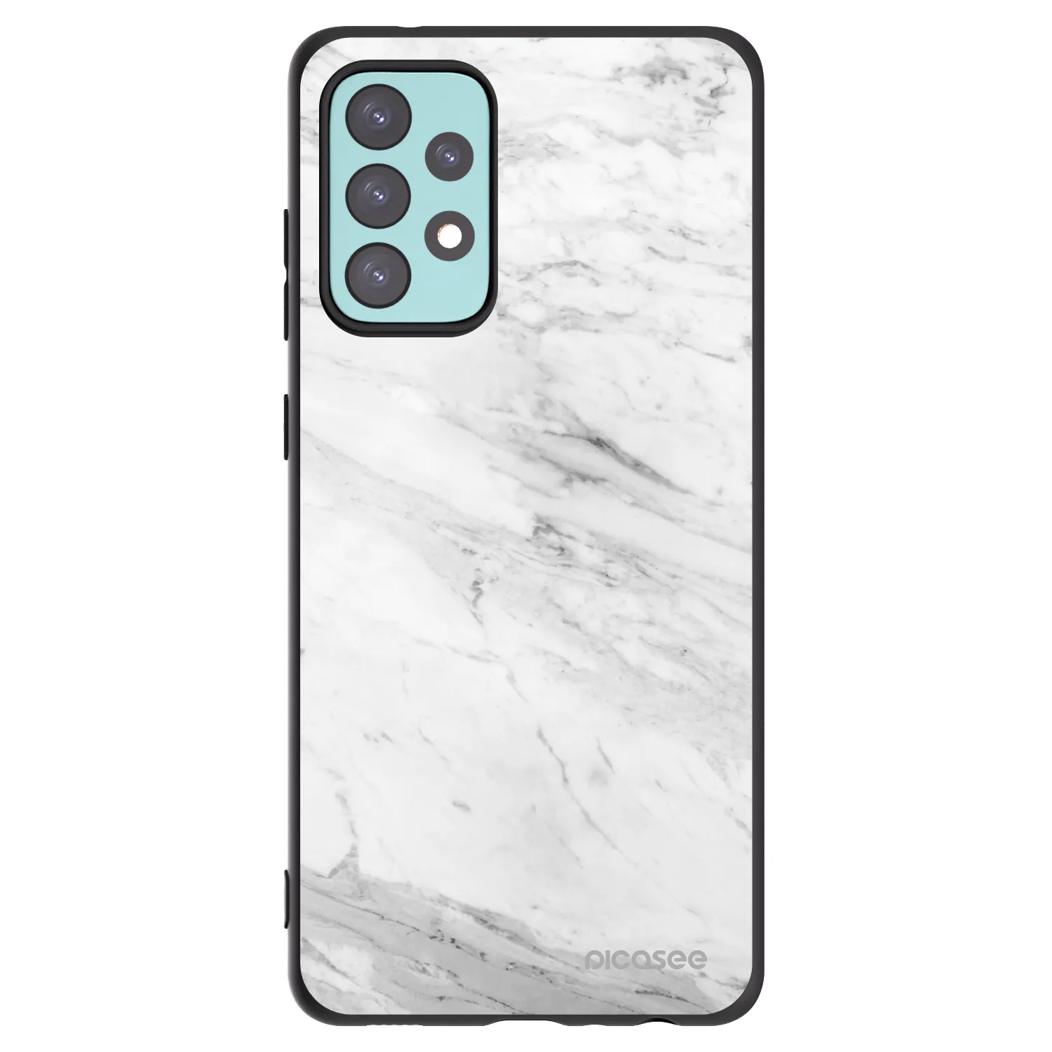 Picasee silikonski črni ovitek za Samsung Galaxy A72 A725F - White marble