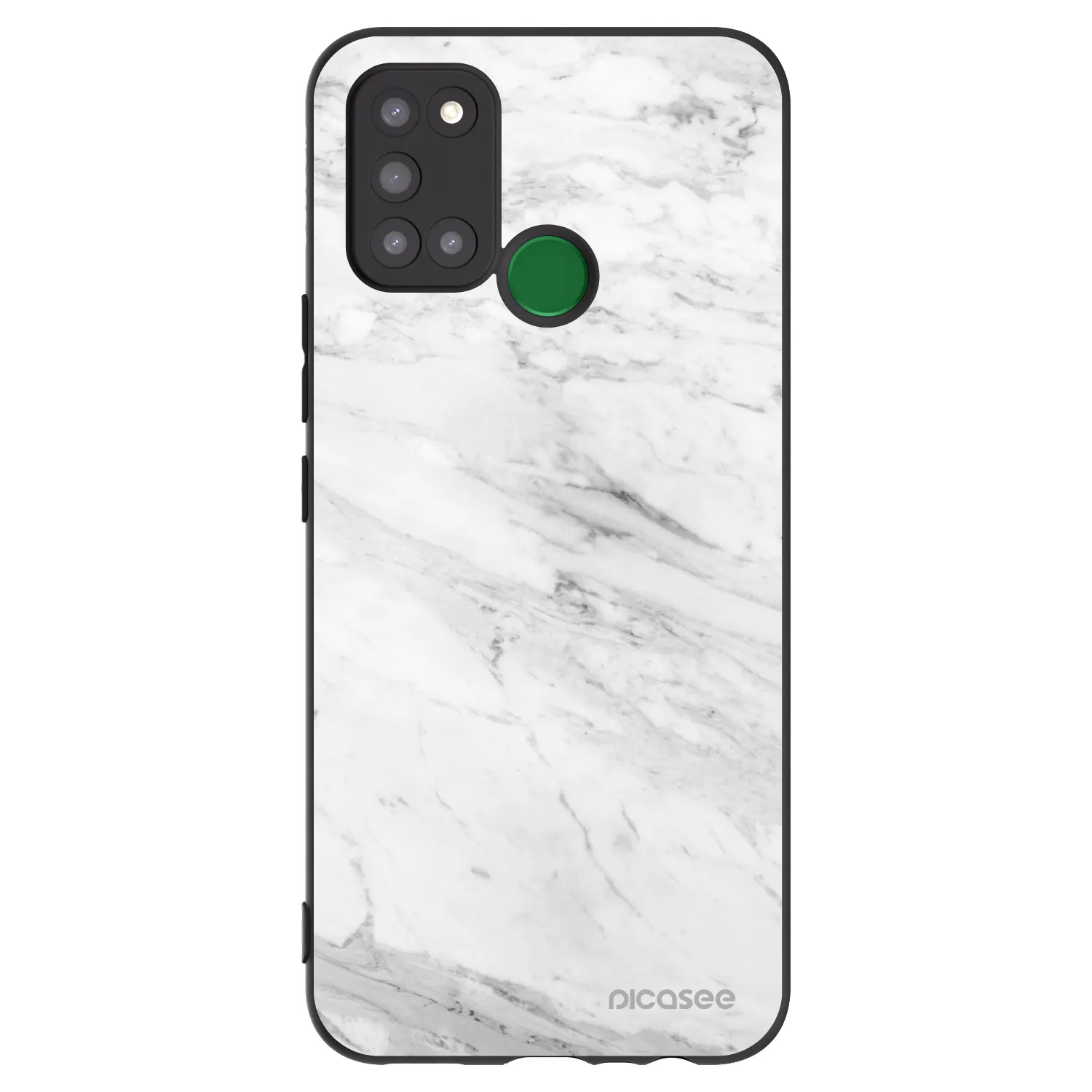 Picasee silikonski črni ovitek za Realme 7i - White marble