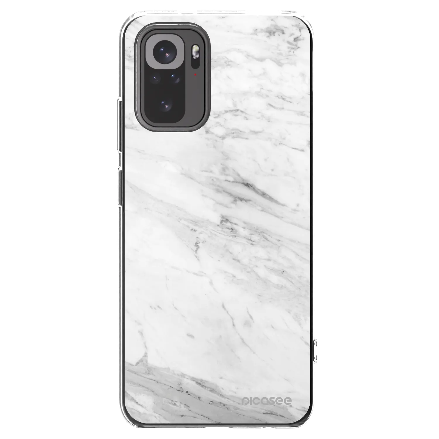 Picasee silikonski prozorni ovitek za Xiaomi Redmi Note 10S - White marble
