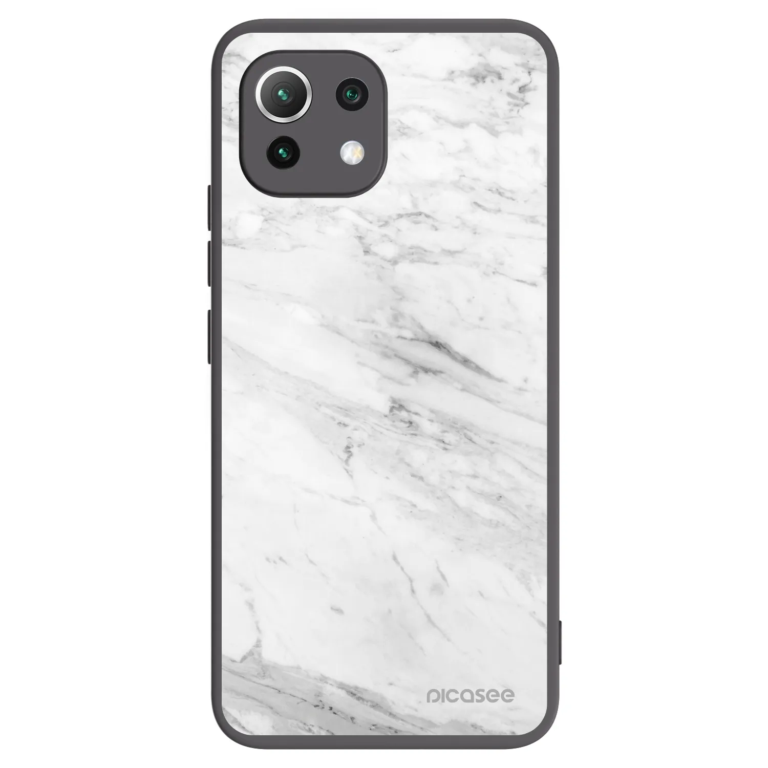Picasee silikonski črni ovitek za Xiaomi Mi 11 Lite - White marble