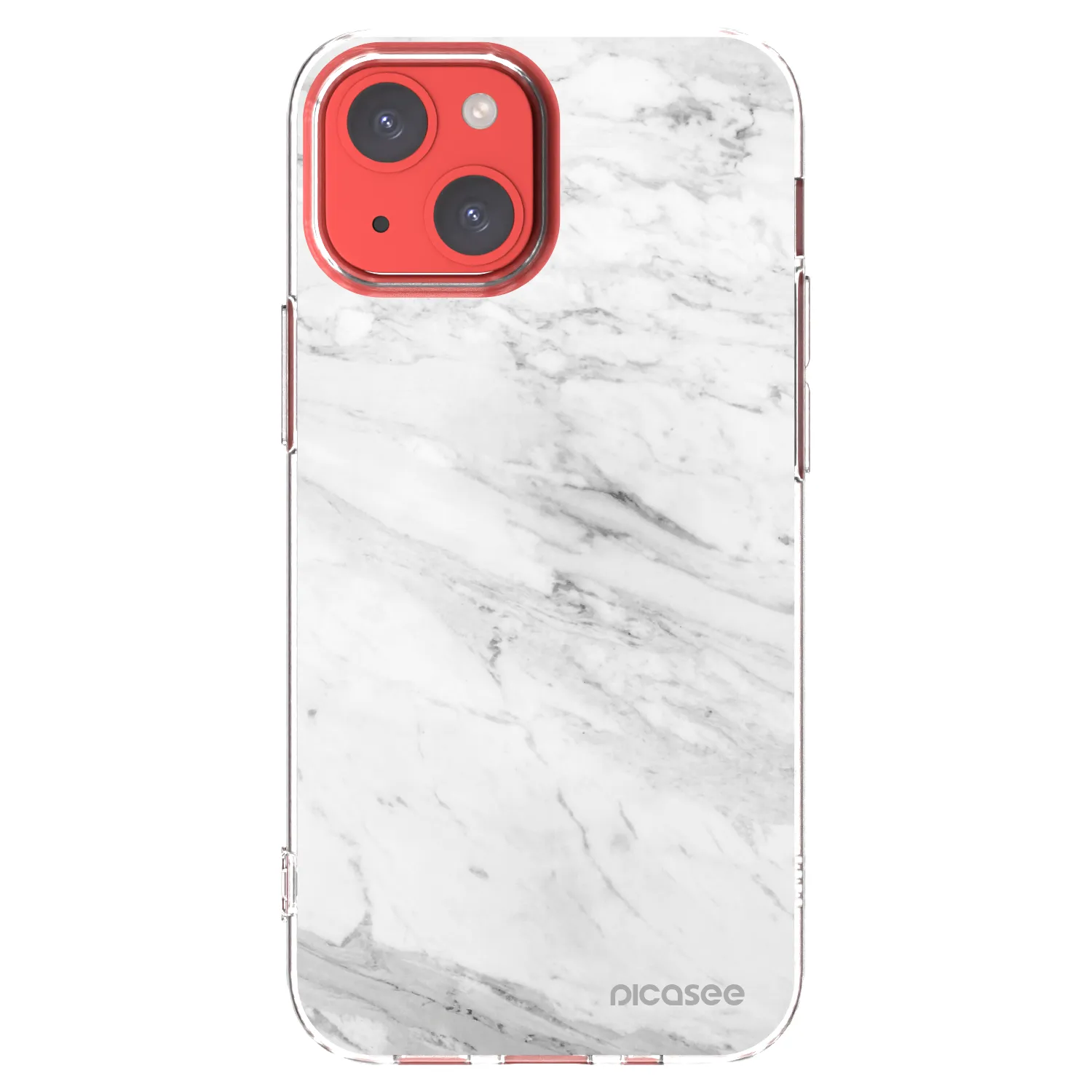 Picasee silikonski prozorni ovitek za Apple iPhone 13 mini - White marble