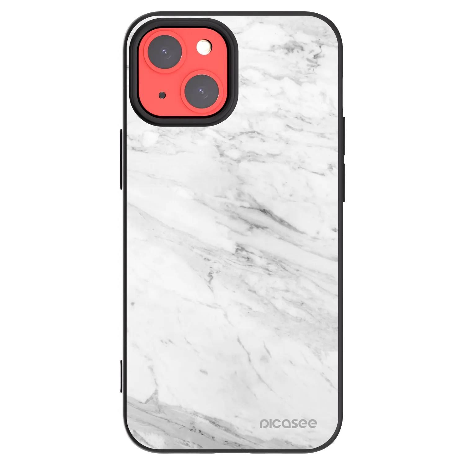Picasee silikonski črni ovitek za Apple iPhone 13 mini - White marble