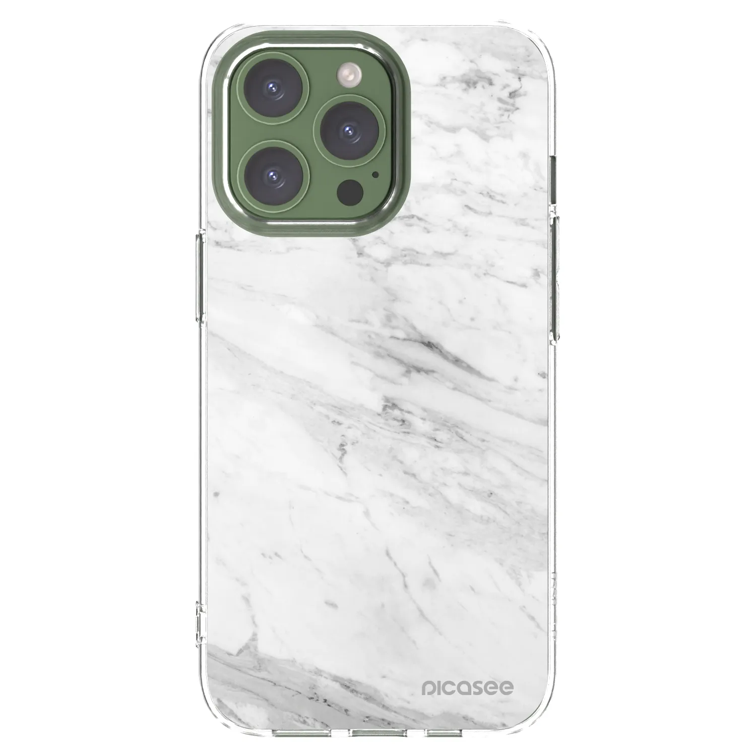 Picasee silikonski prozorni ovitek za Apple iPhone 13 Pro - White marble