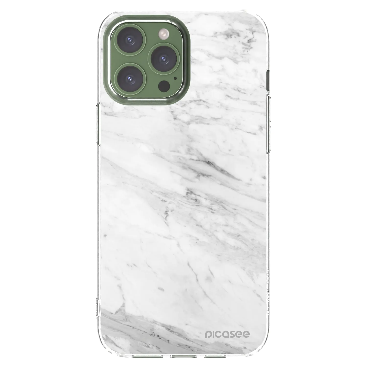 Picasee silikonski prozorni ovitek za Apple iPhone 13 Pro Max - White marble