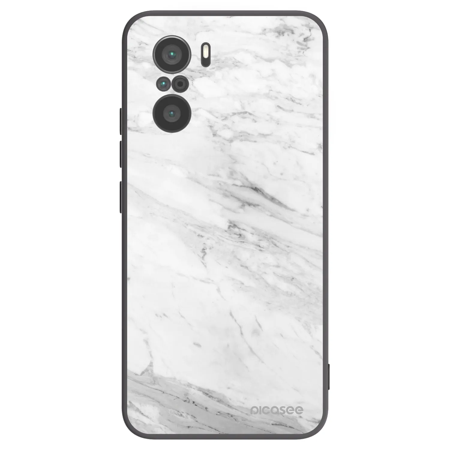 Picasee silikonski črni ovitek za Xiaomi Poco F3 - White marble