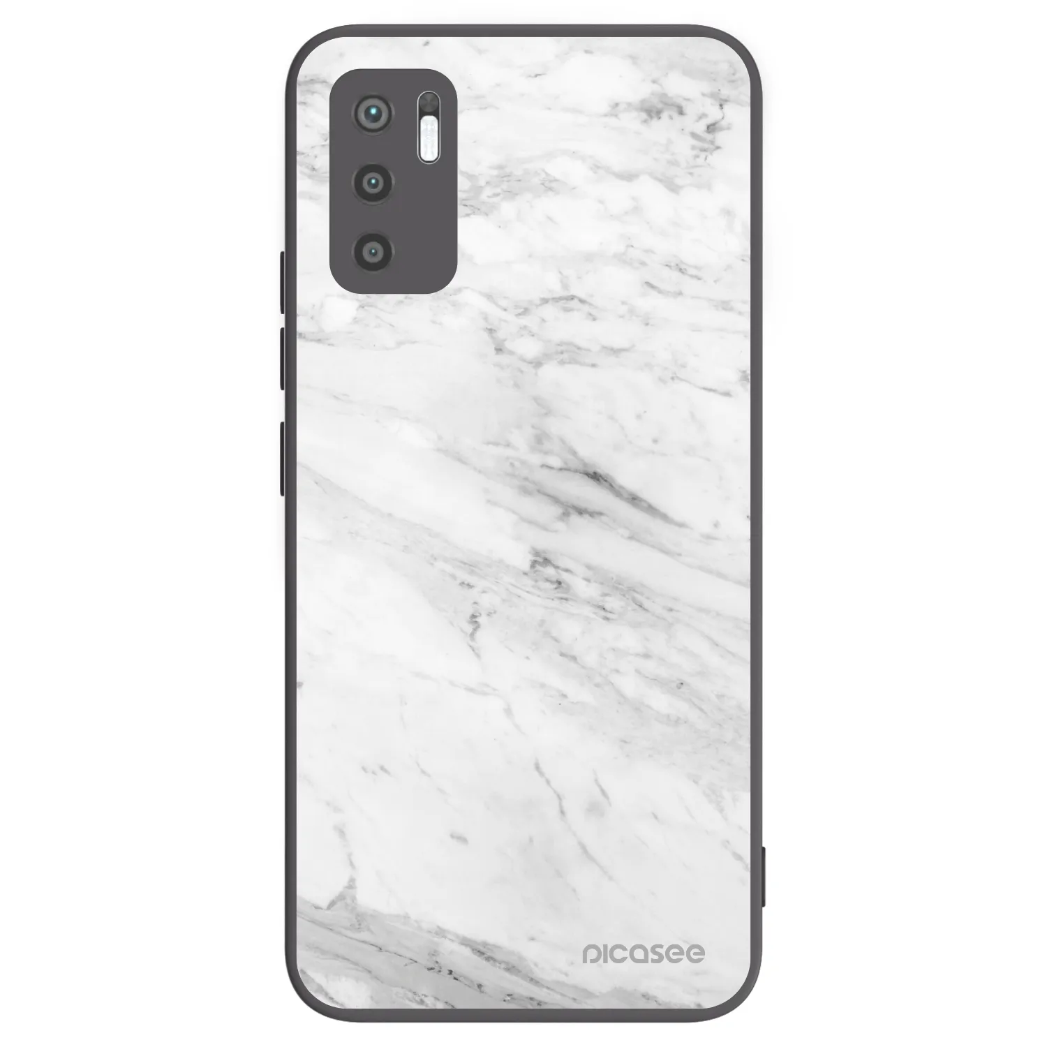 Picasee silikonski črni ovitek za Xiaomi Redmi Note 10 5G - White marble