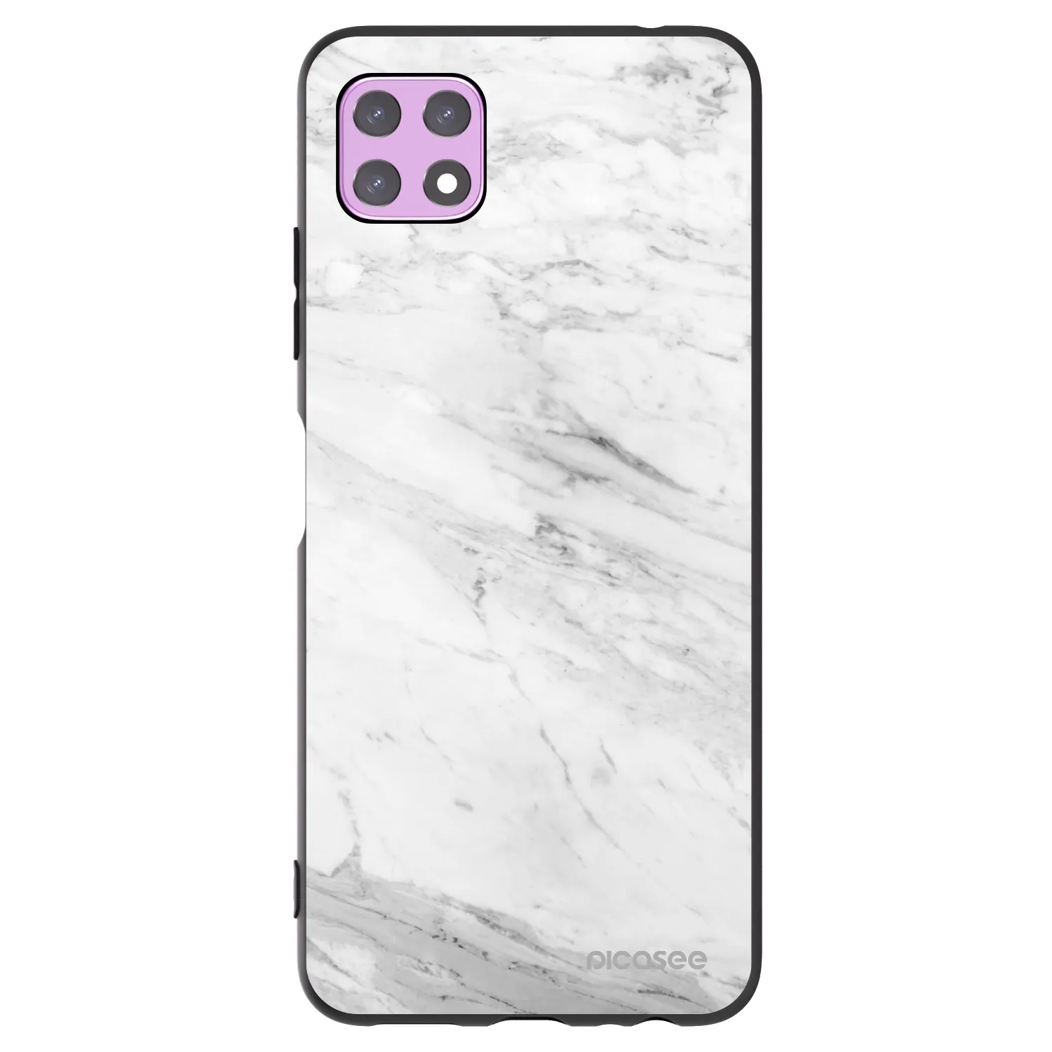 Picasee silikonski črni ovitek za Samsung Galaxy A22 A226B 5G - White marble