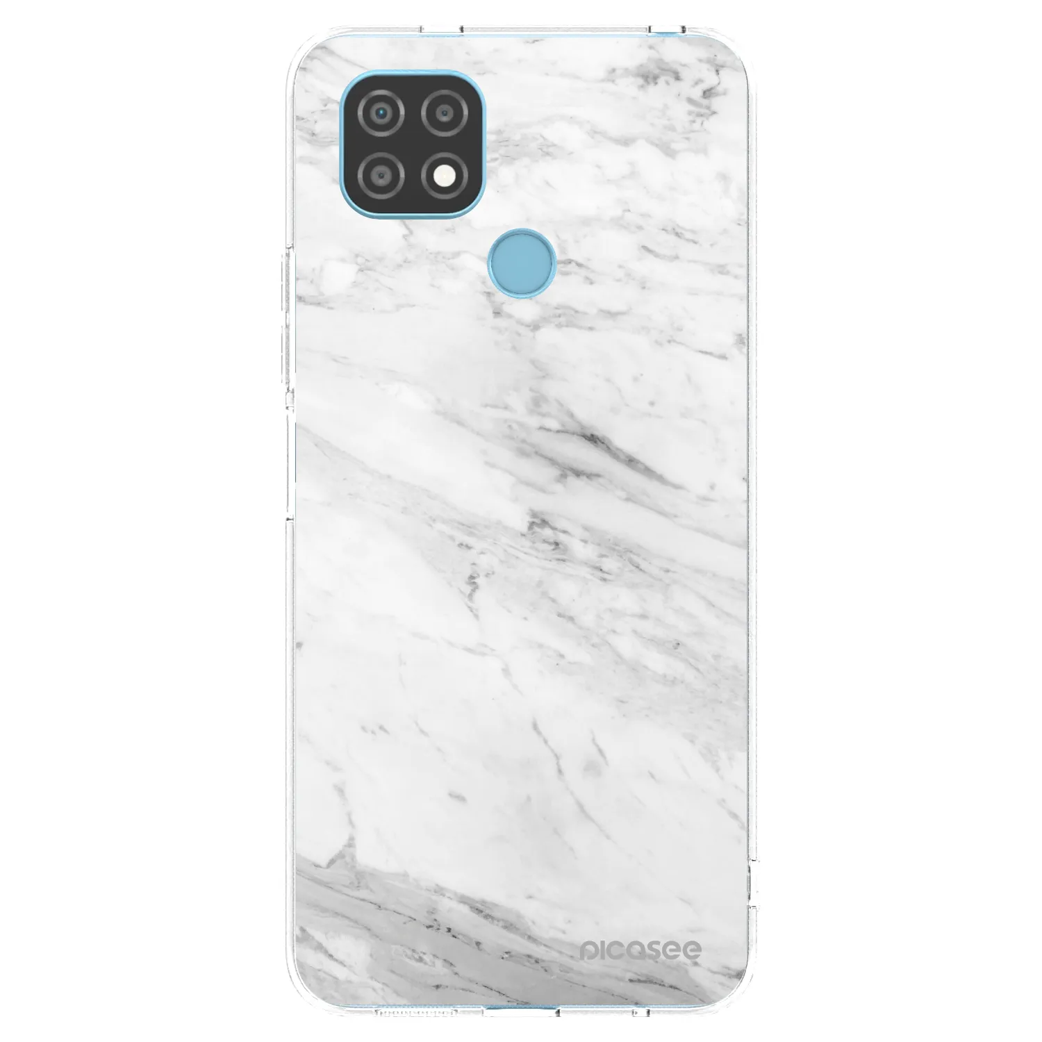 Picasee silikonski prozorni ovitek za Realme C21 - White marble