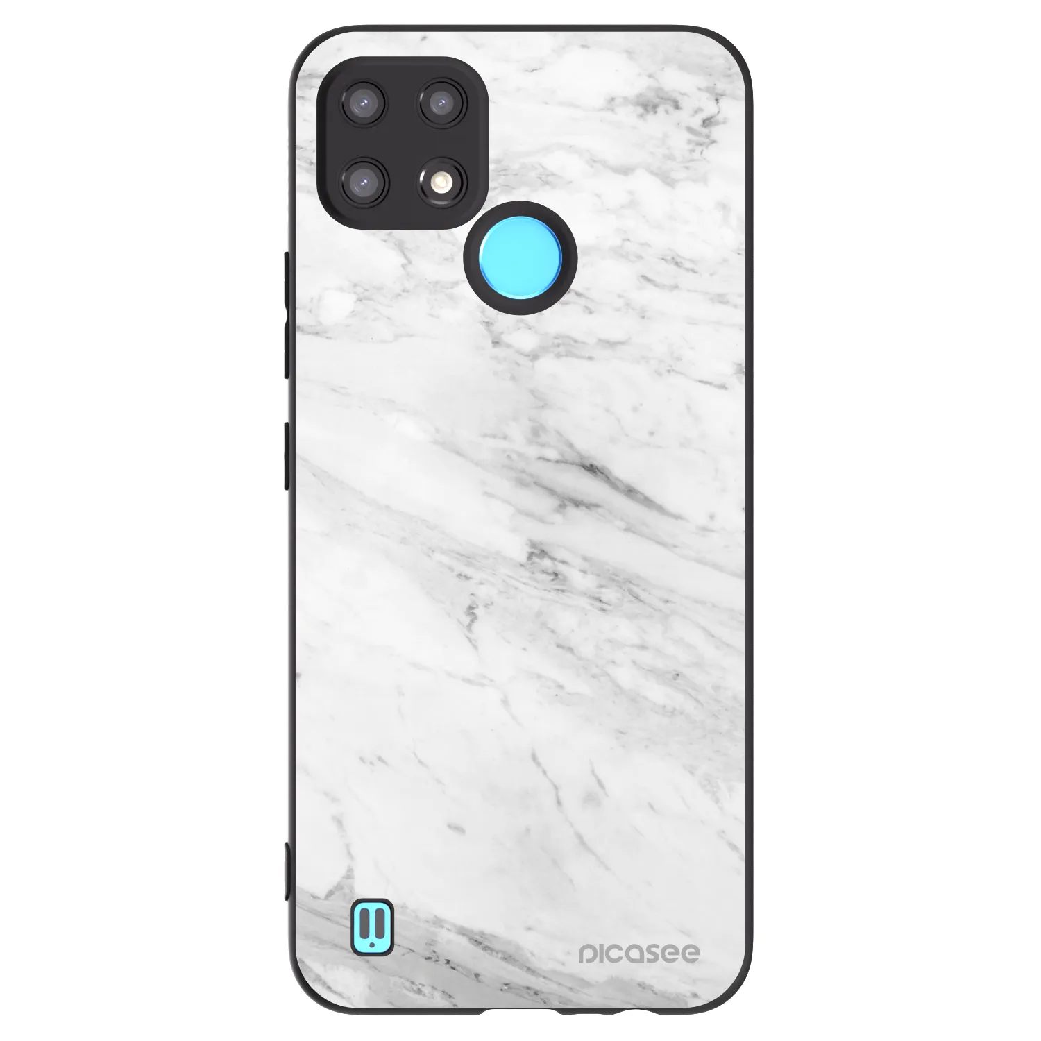 Picasee silikonski črni ovitek za Realme C21 - White marble