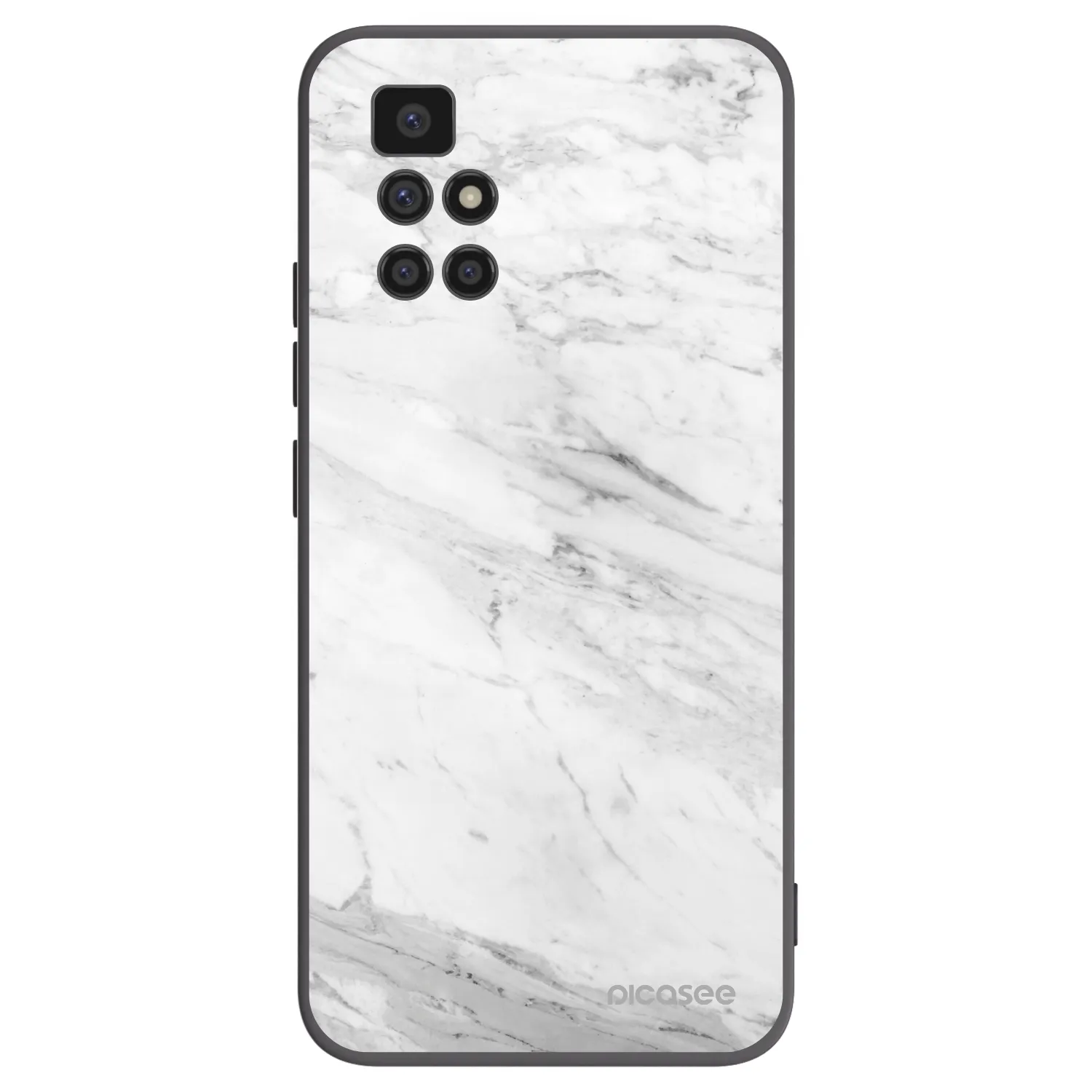 Picasee silikonski črni ovitek za Xiaomi Redmi 10 - White marble