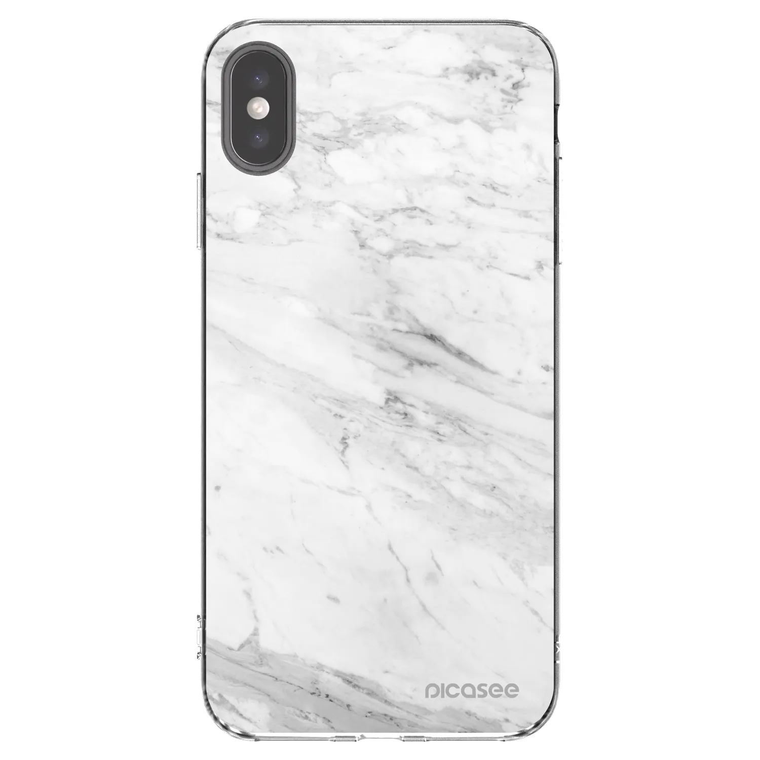 Picasee silikonski prozorni ovitek za Apple iPhone XS Max - White marble