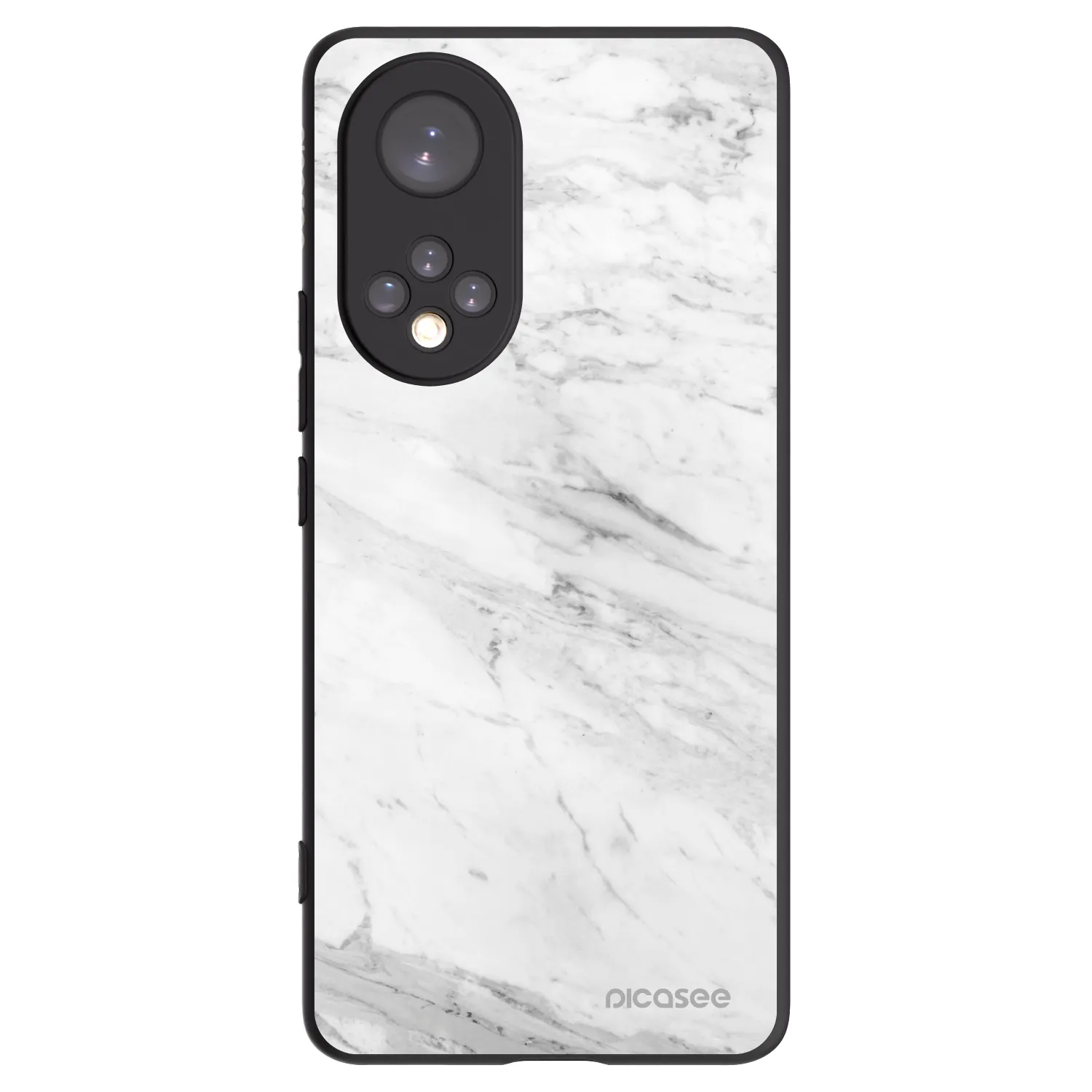 Picasee silikonski črni ovitek za Huawei Nova 9 - White marble