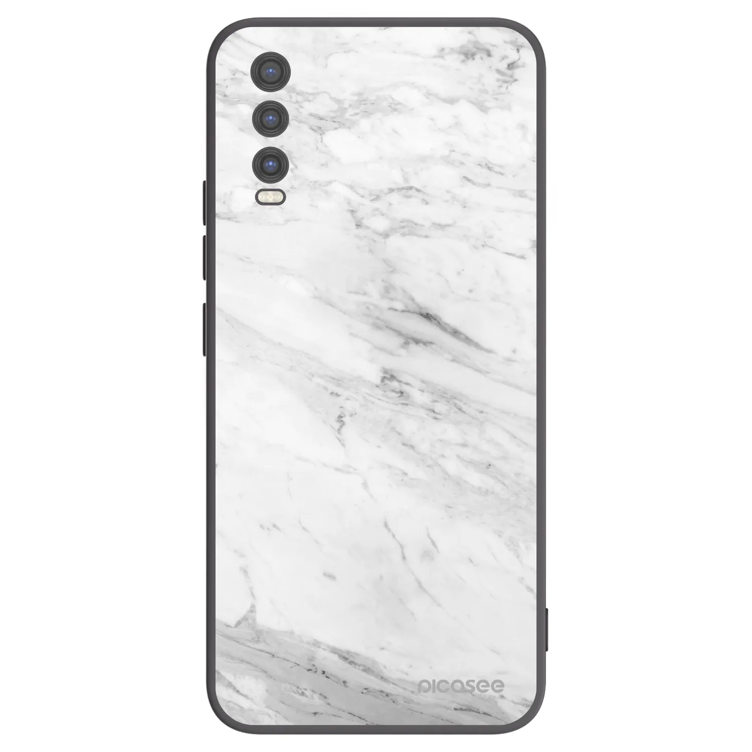 Picasee silikonski črni ovitek za Vivo Y20s - White marble