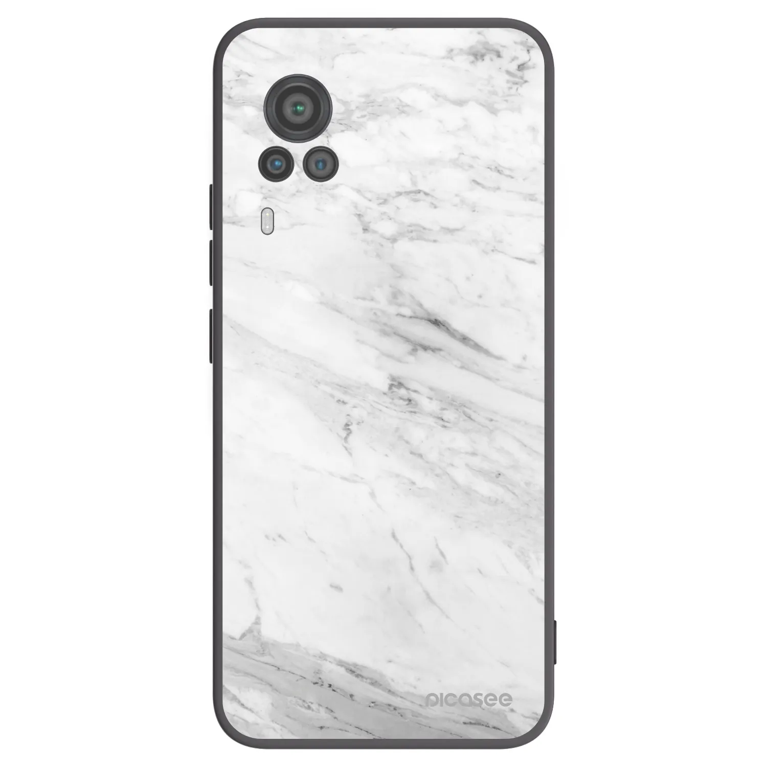 Picasee silikonski črni ovitek za Vivo X60 Pro 5G - White marble