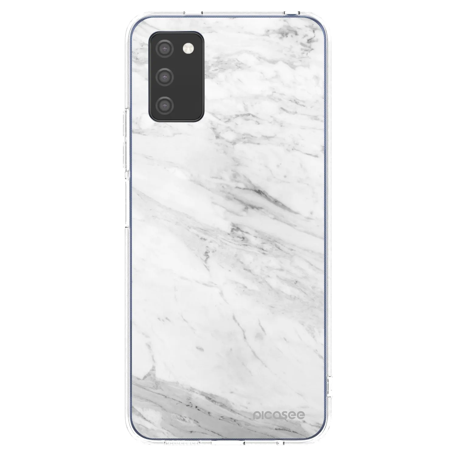 Picasee silikonski prozorni ovitek za Samsung Galaxy A03s A037G - White marble