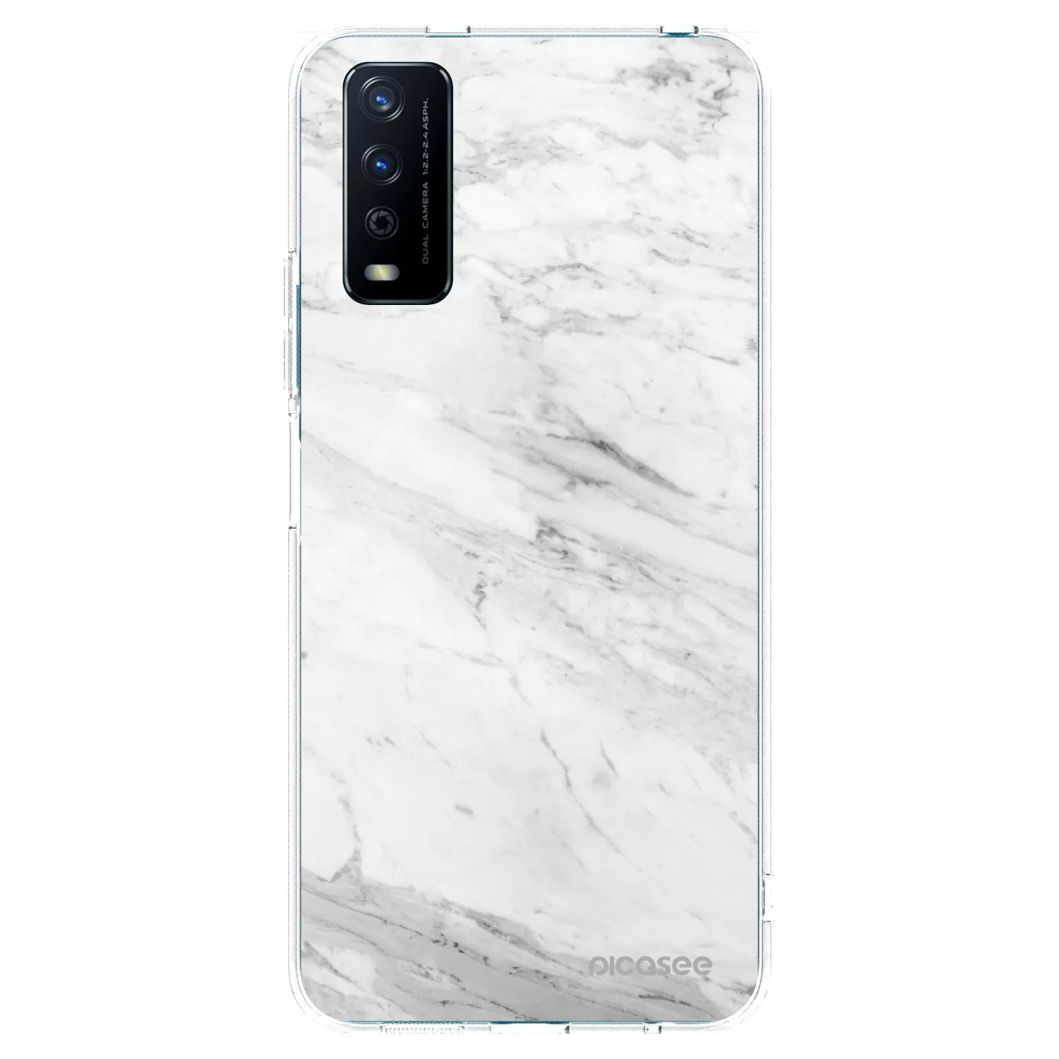 Picasee silikonski prozorni ovitek za Vivo Y11s - White marble