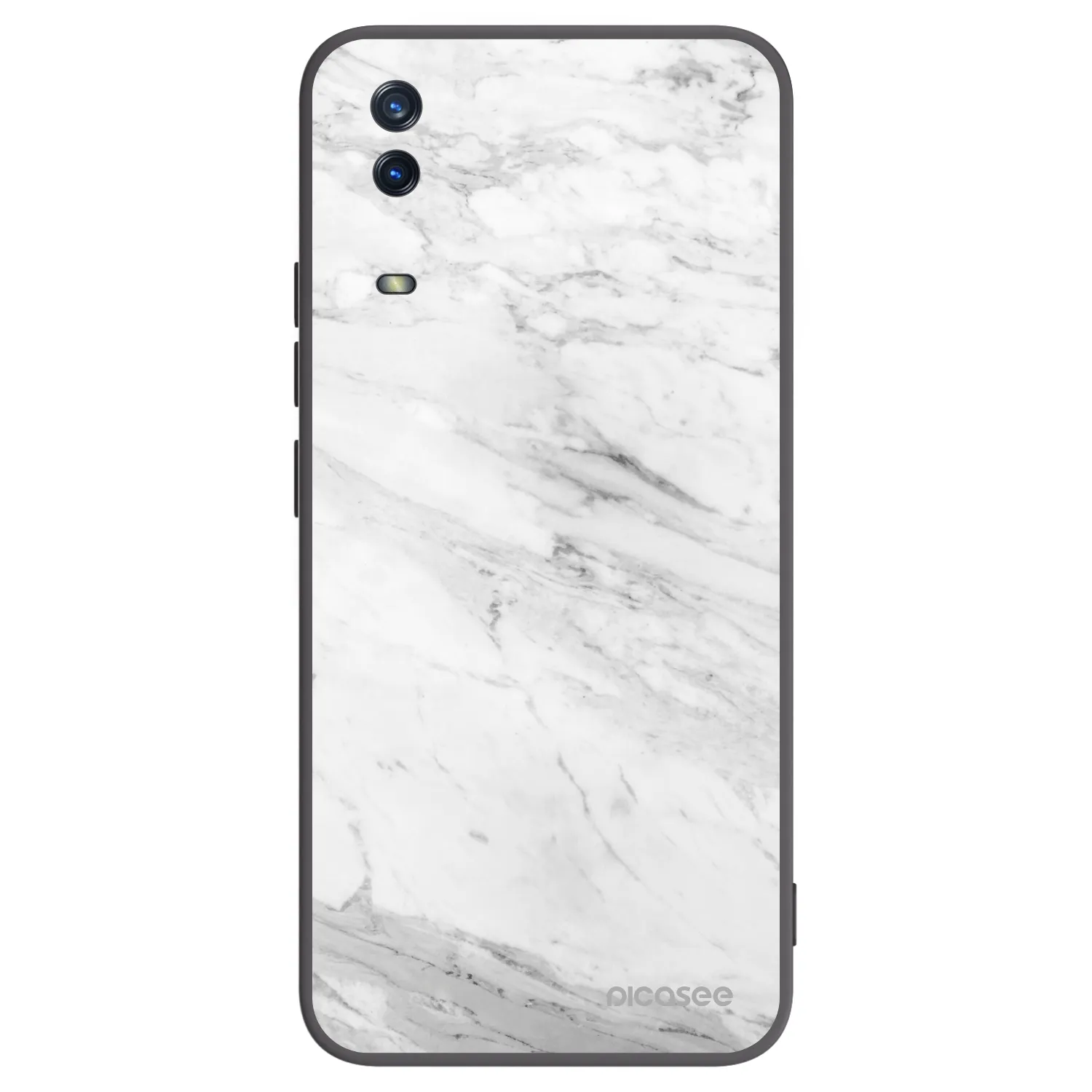 Picasee silikonski črni ovitek za Vivo Y11s - White marble