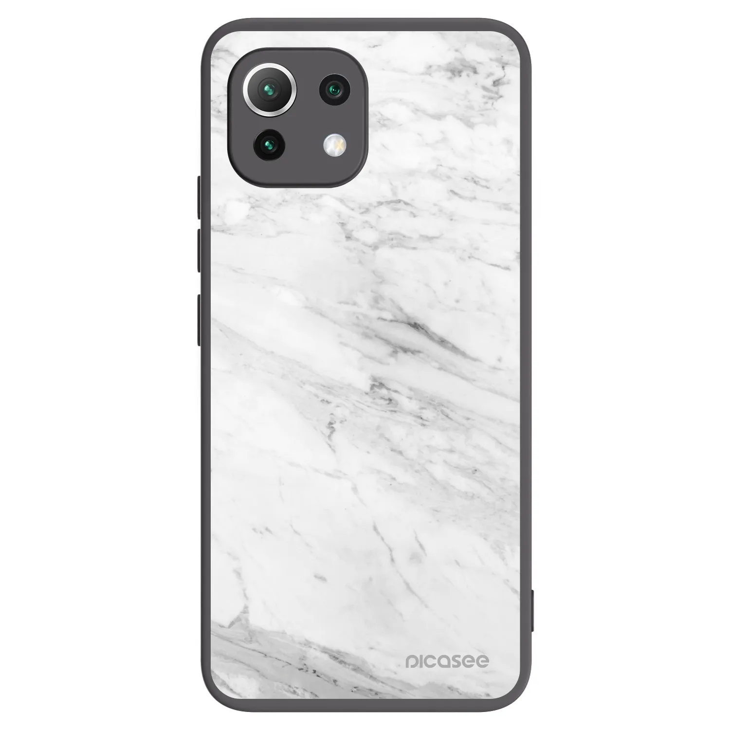 Picasee silikonski črni ovitek za Xiaomi 11 Lite 5G NE - White marble