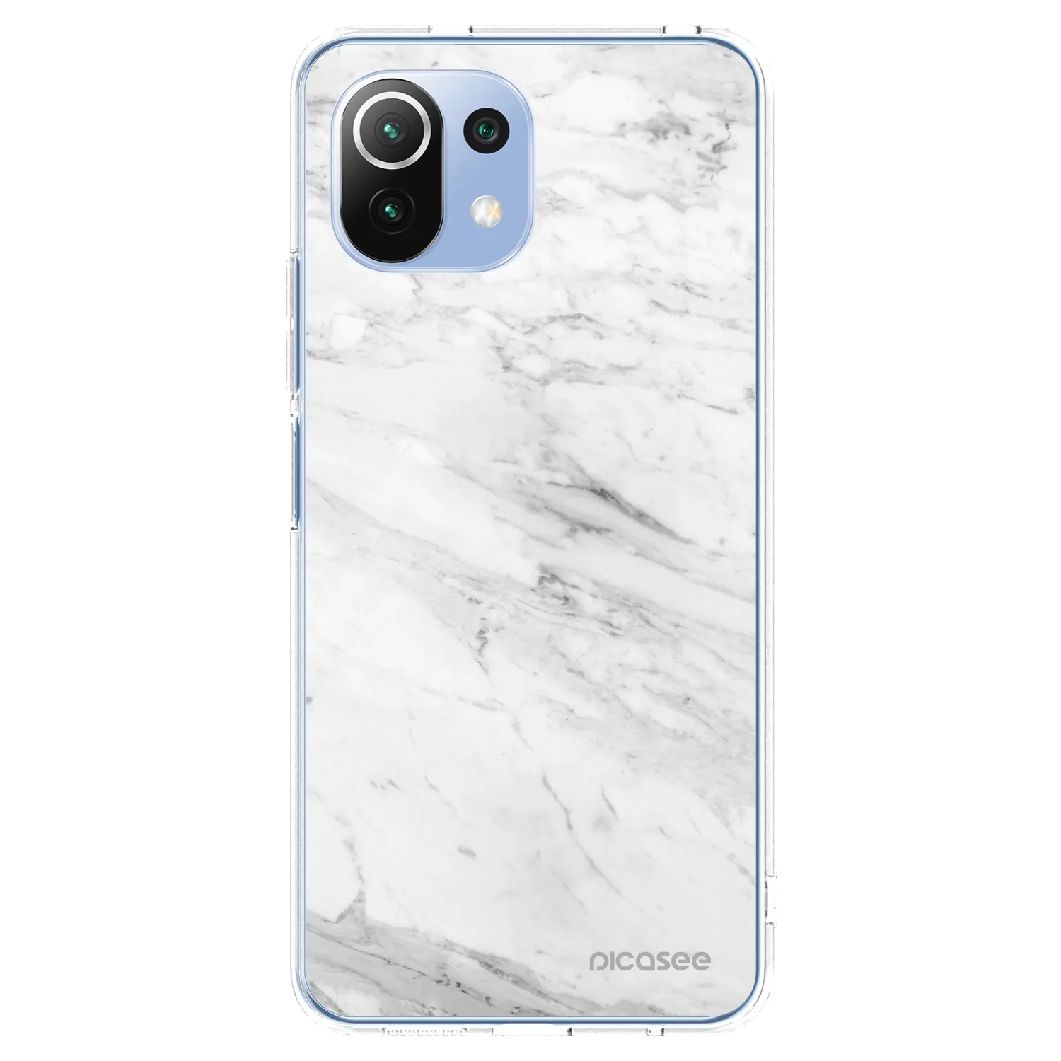 Picasee silikonski prozorni ovitek za Xiaomi 11 Lite 5G NE - White marble