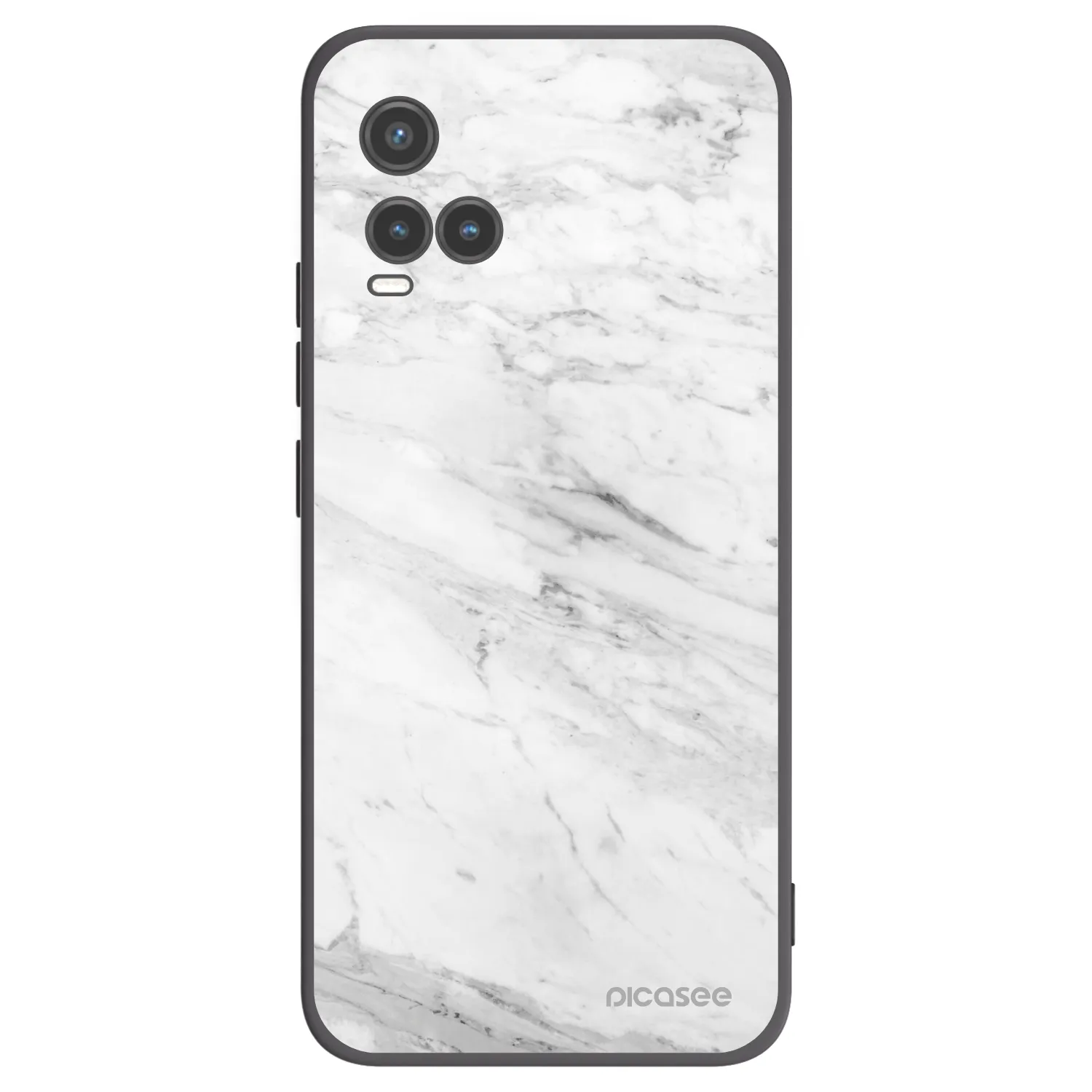 Picasee silikonski črni ovitek za Vivo Y33s - White marble