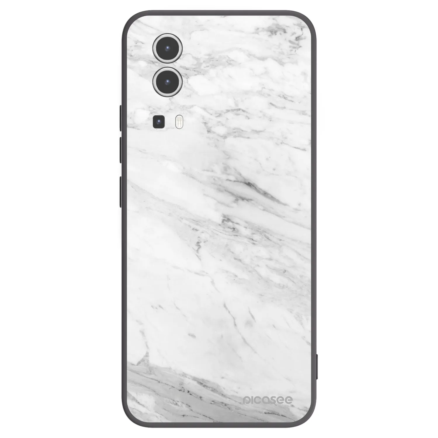 Picasee silikonski črni ovitek za Vivo Y72 5G - White marble