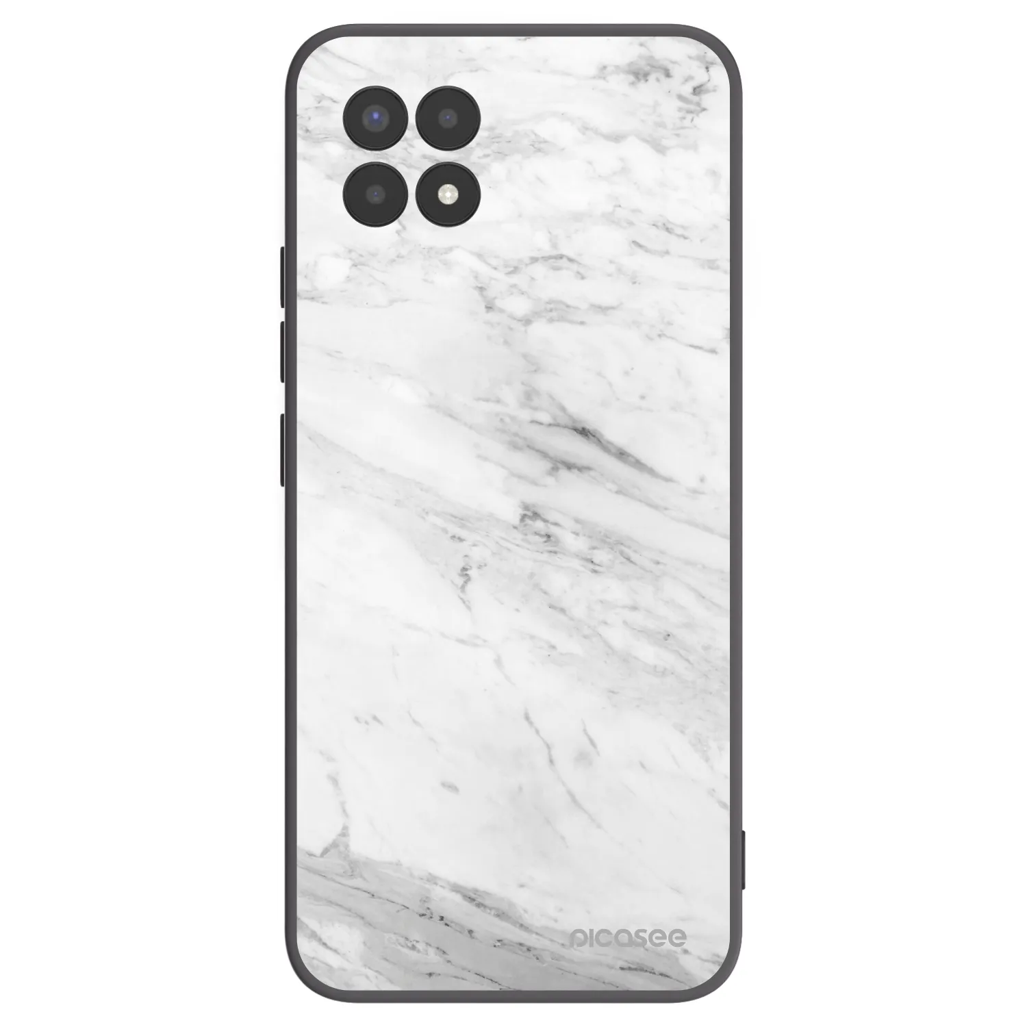 Picasee silikonski črni ovitek za Realme 8i - White marble