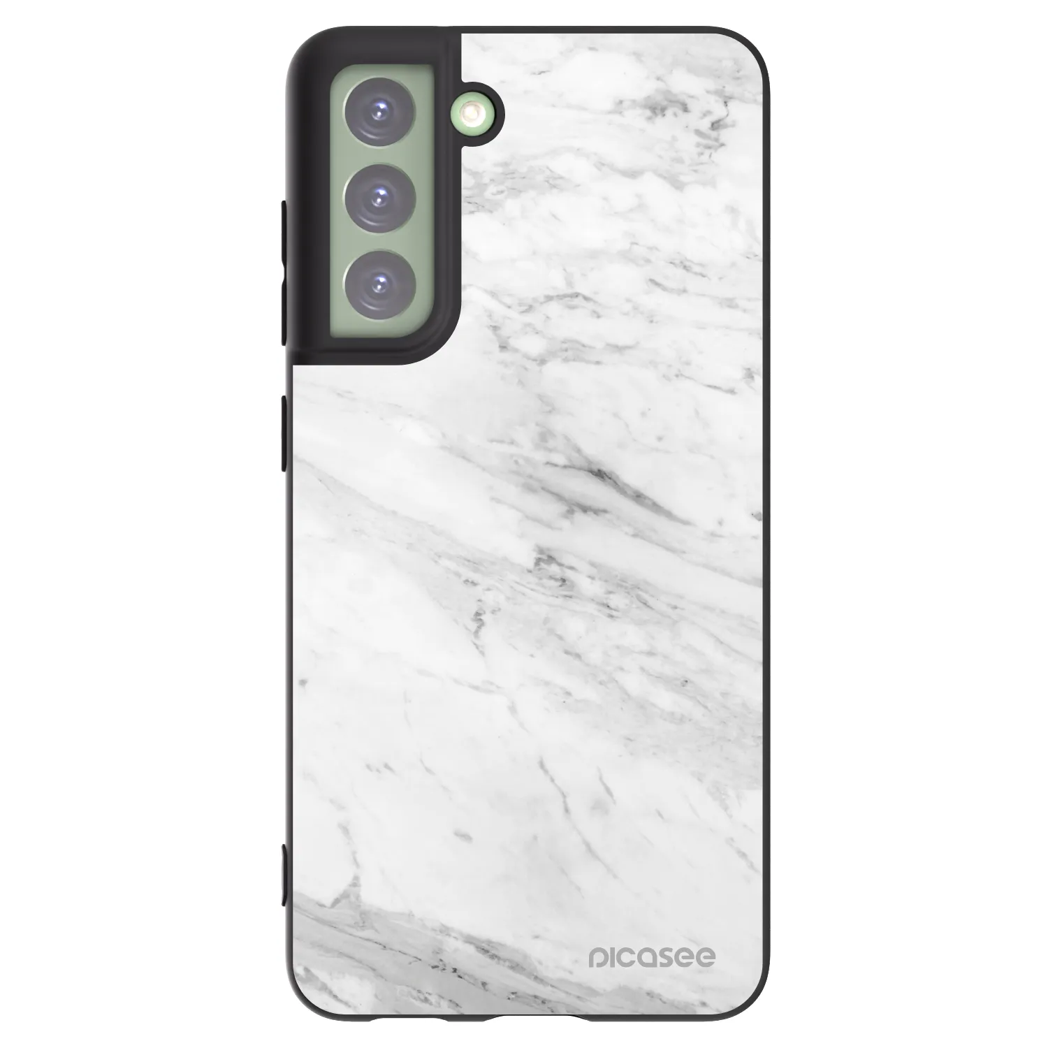 Picasee silikonski črni ovitek za Samsung Galaxy S21 FE 5G - White marble