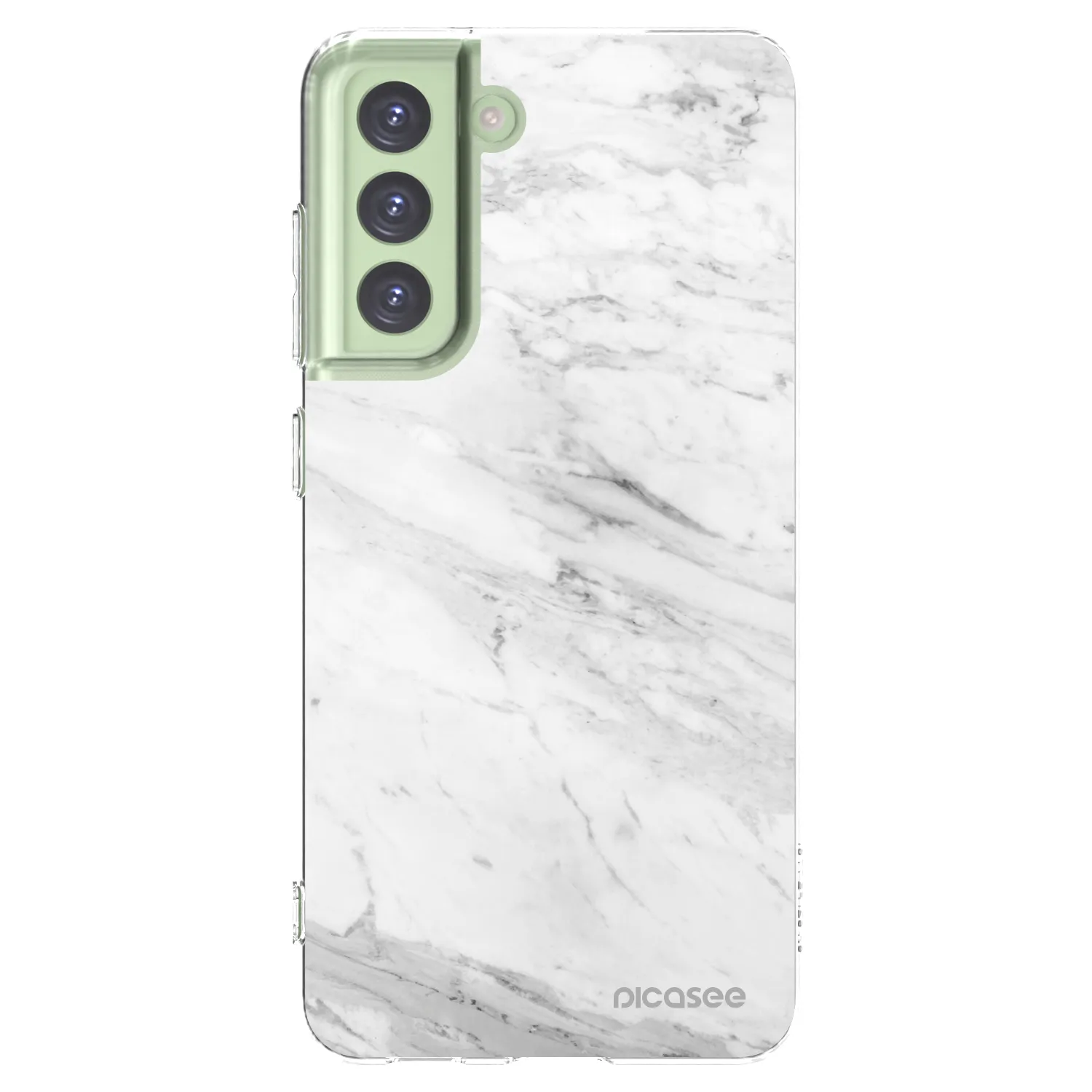 Picasee silikonski prozorni ovitek za Samsung Galaxy S21 FE 5G - White marble