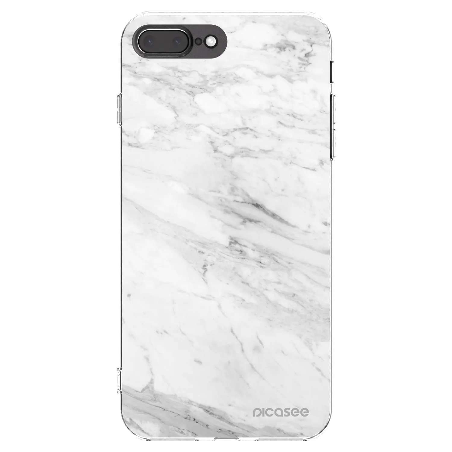 Picasee silikonski prozorni ovitek za Apple iPhone 7 Plus - White marble