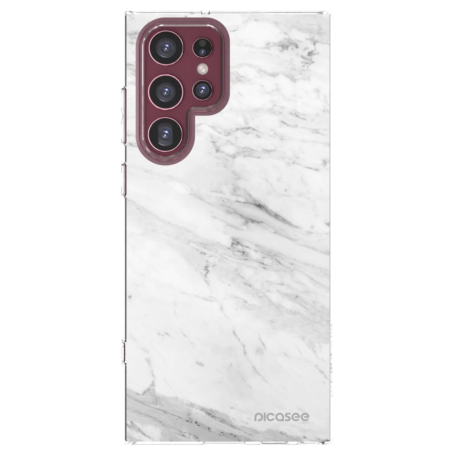 Picasee silikonski prozorni ovitek za Samsung Galaxy S22 Ultra 5G - White marble