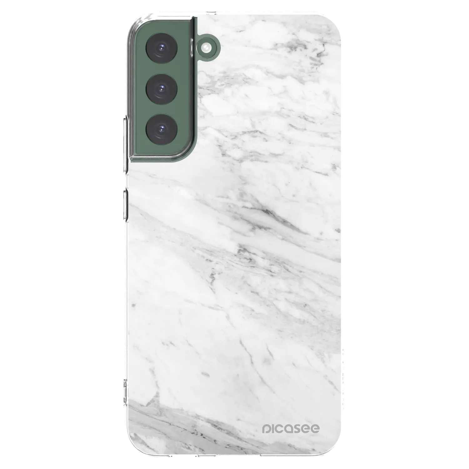 Picasee silikonski prozorni ovitek za Samsung Galaxy S22+ 5G - White marble