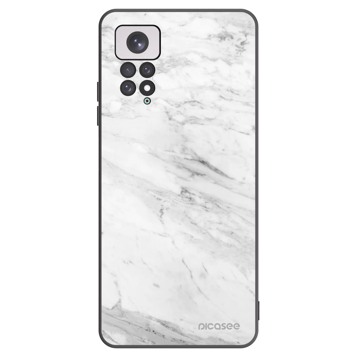 Picasee silikonski črni ovitek za Xiaomi Redmi Note 11 - White marble
