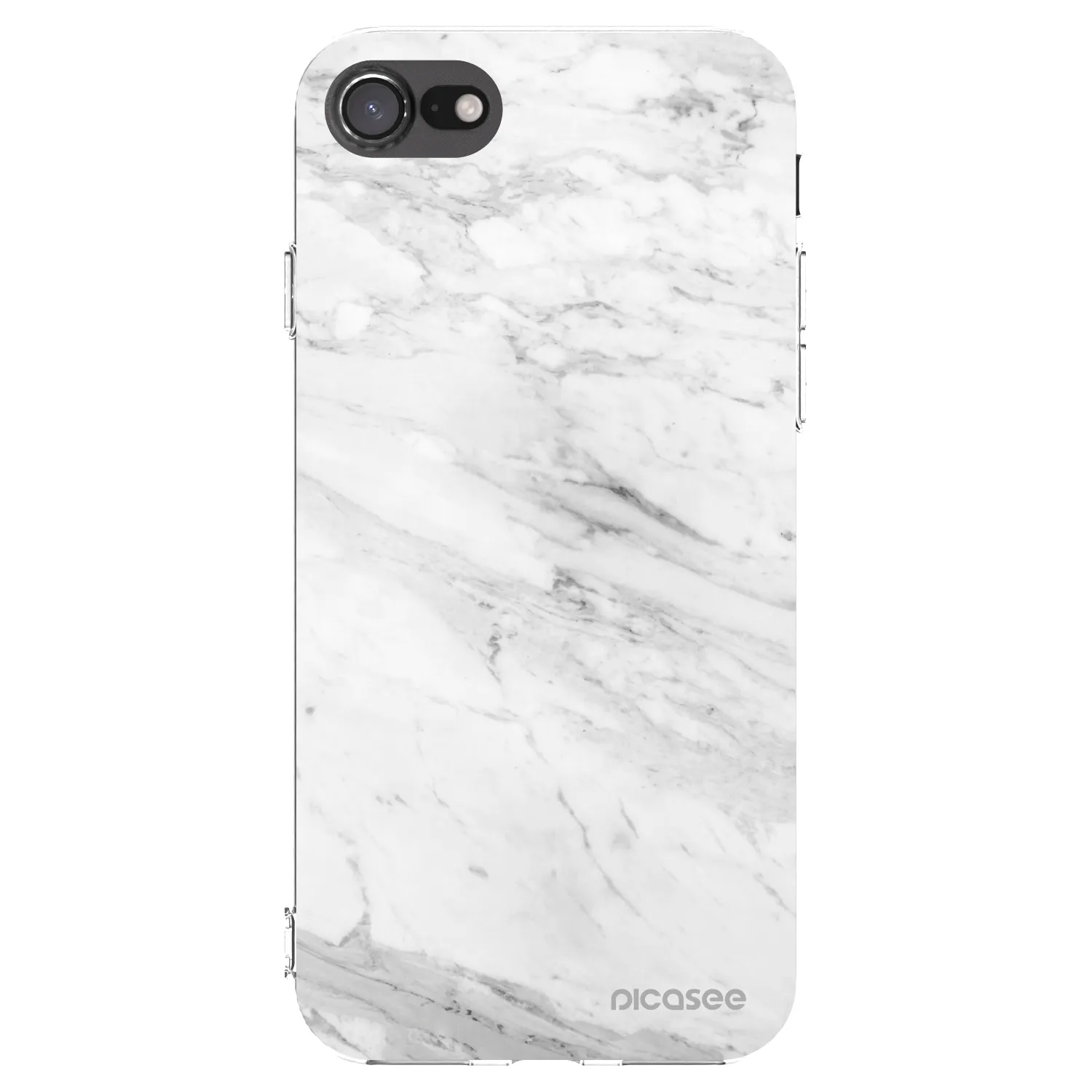 Picasee silikonski prozorni ovitek za Apple iPhone SE 2022 - White marble