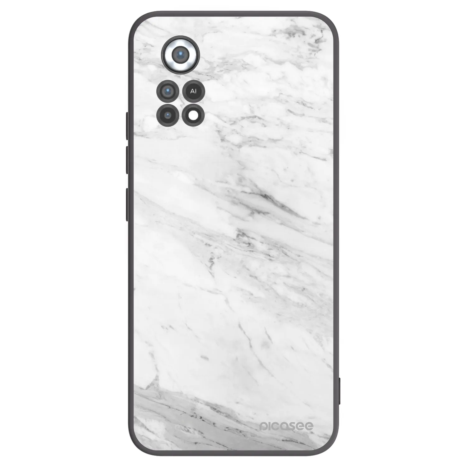Picasee silikonski črni ovitek za Xiaomi Poco X4 Pro 5G - White marble