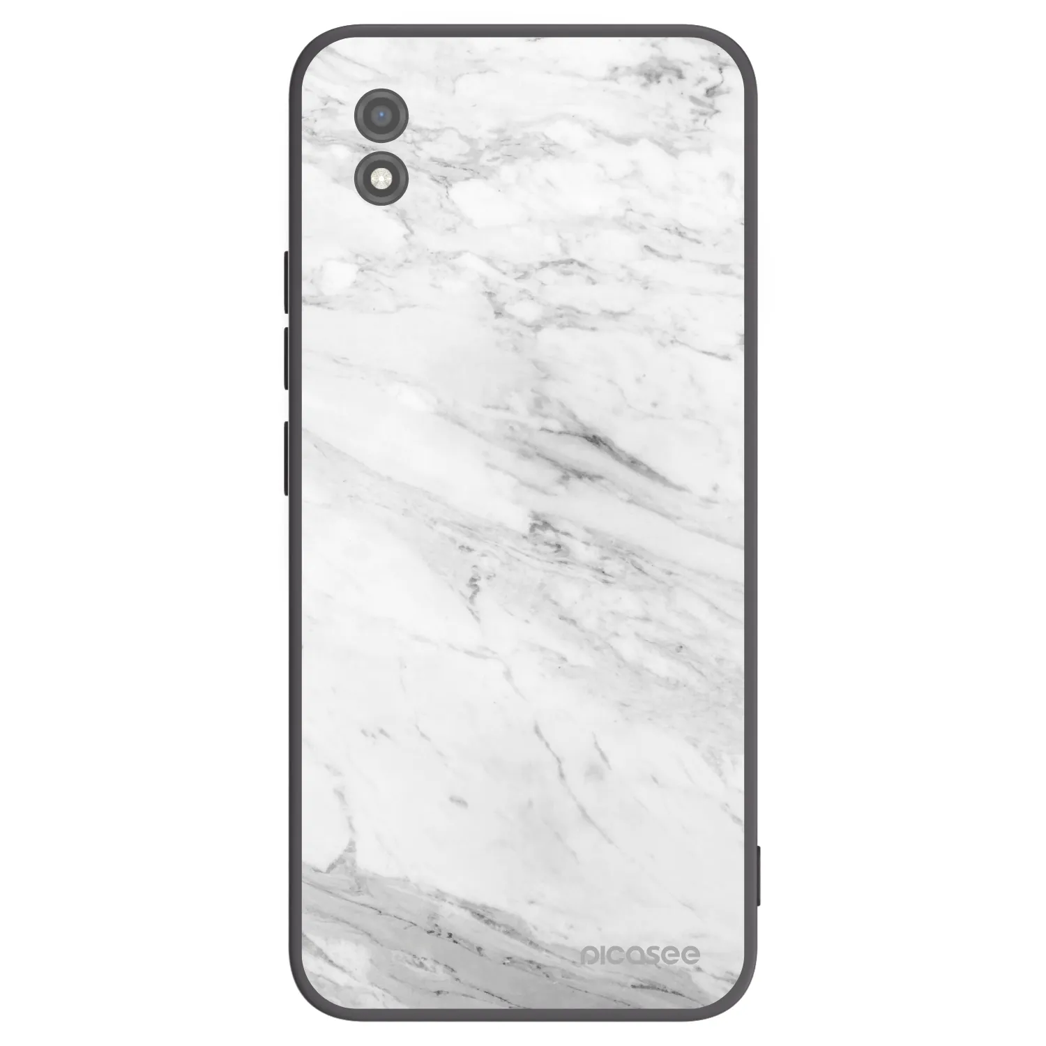 Picasee silikonski črni ovitek za Realme C11 (2021) - White marble