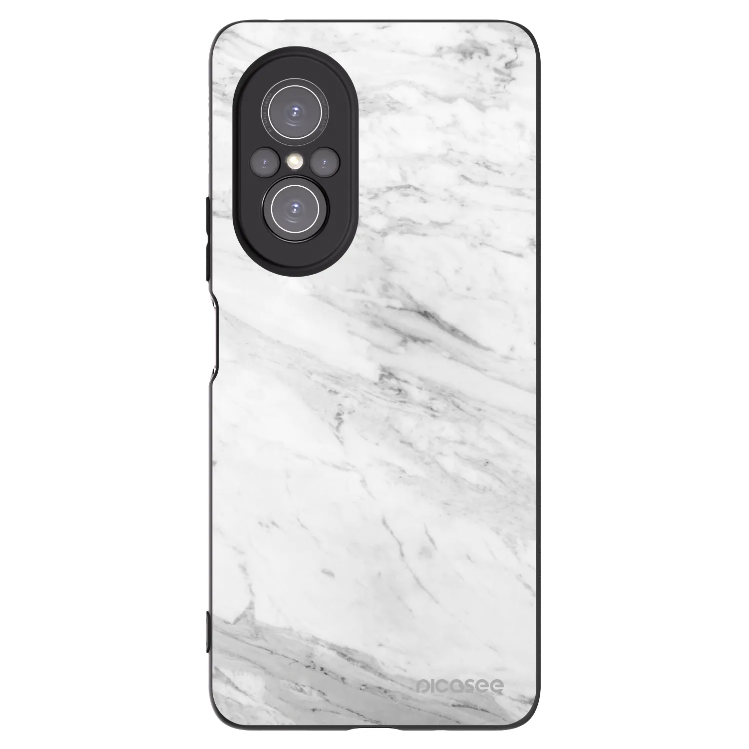 Picasee silikonski črni ovitek za Huawei Nova 9 SE - White marble
