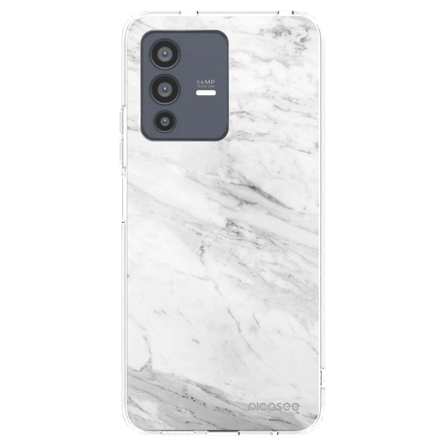 Picasee silikonski prozorni ovitek za Vivo V23 5G - White marble