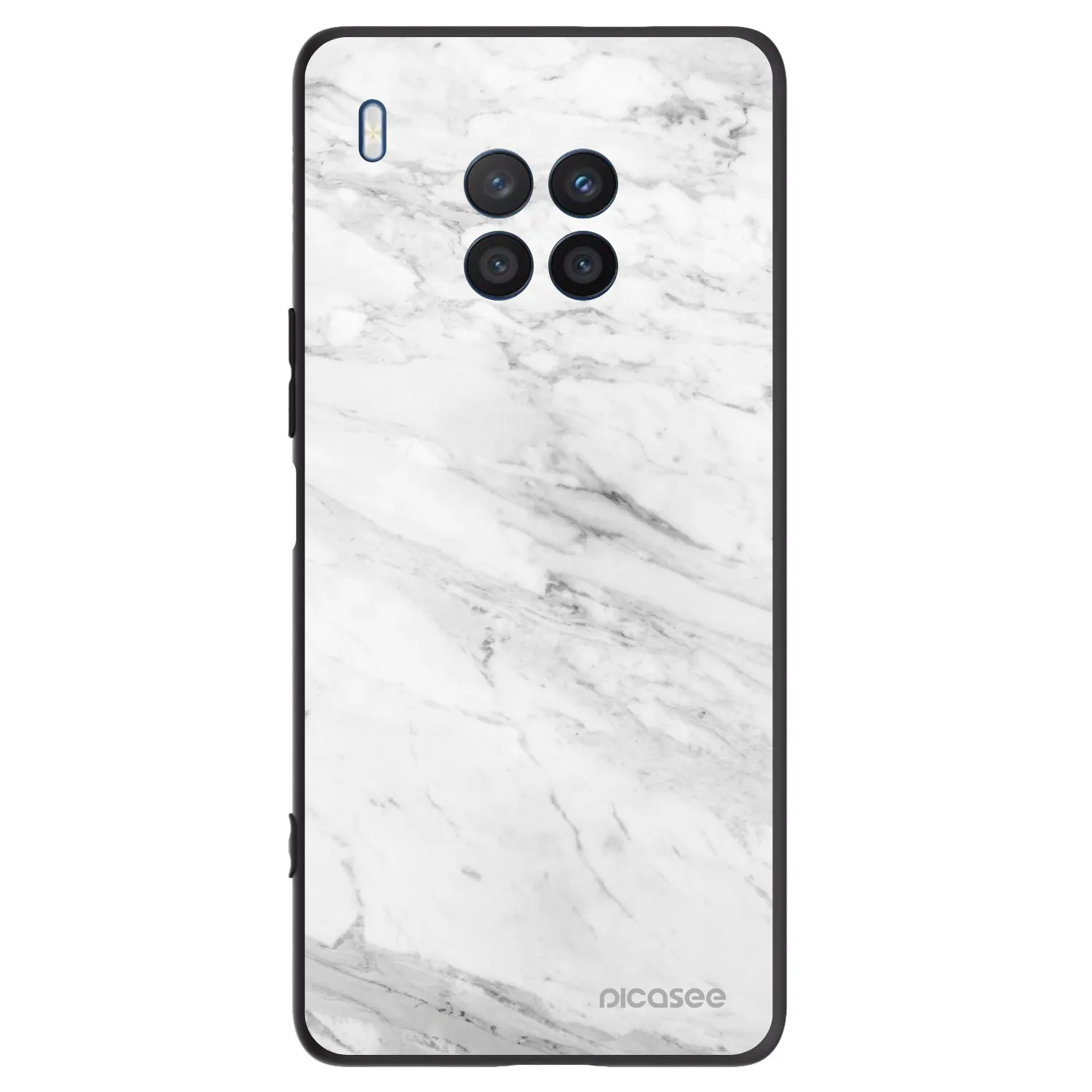 Picasee silikonski črni ovitek za Honor 50 Lite - White marble