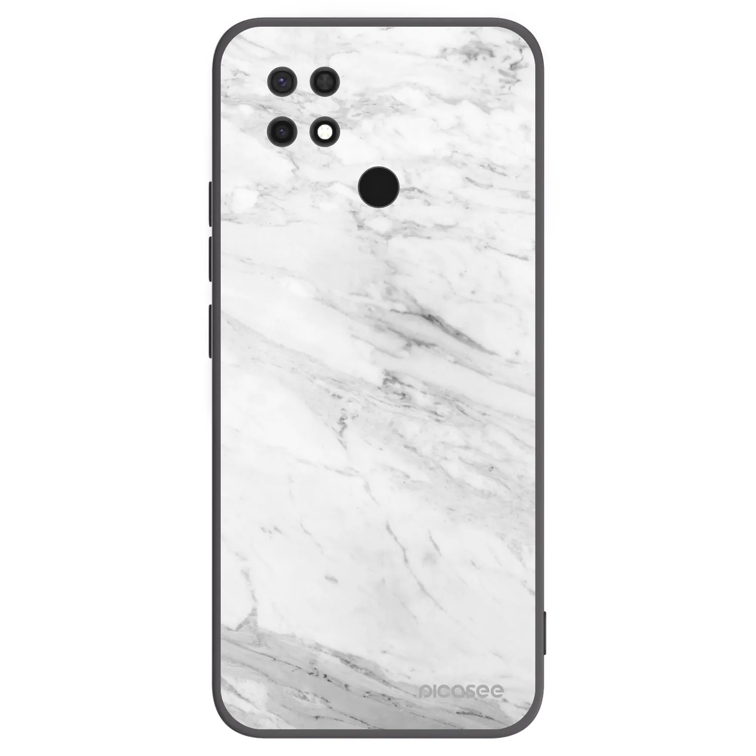 Picasee silikonski črni ovitek za Xiaomi Redmi 10C - White marble