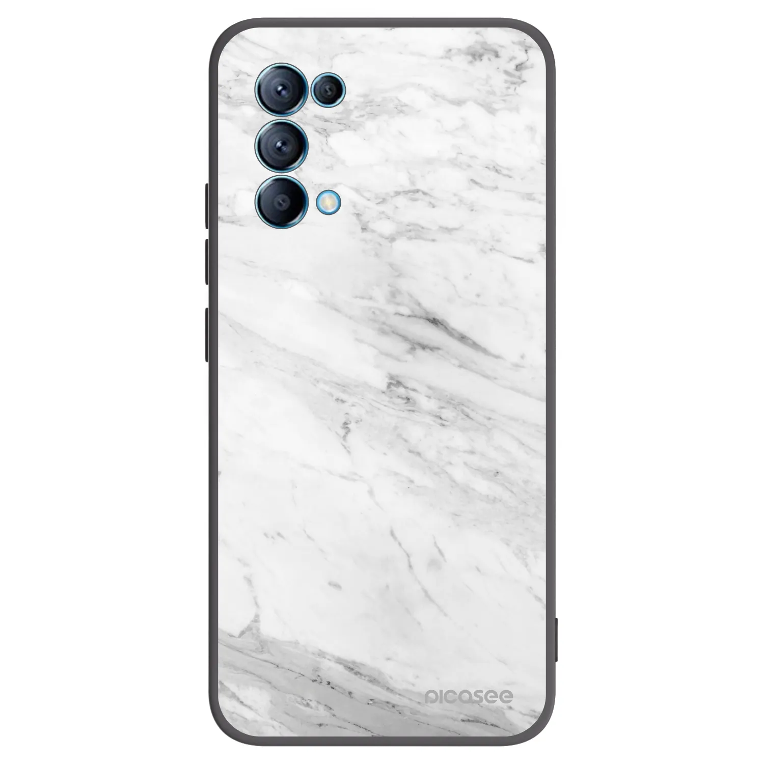 Picasee silikonski črni ovitek za OPPO Reno 5 5G - White marble