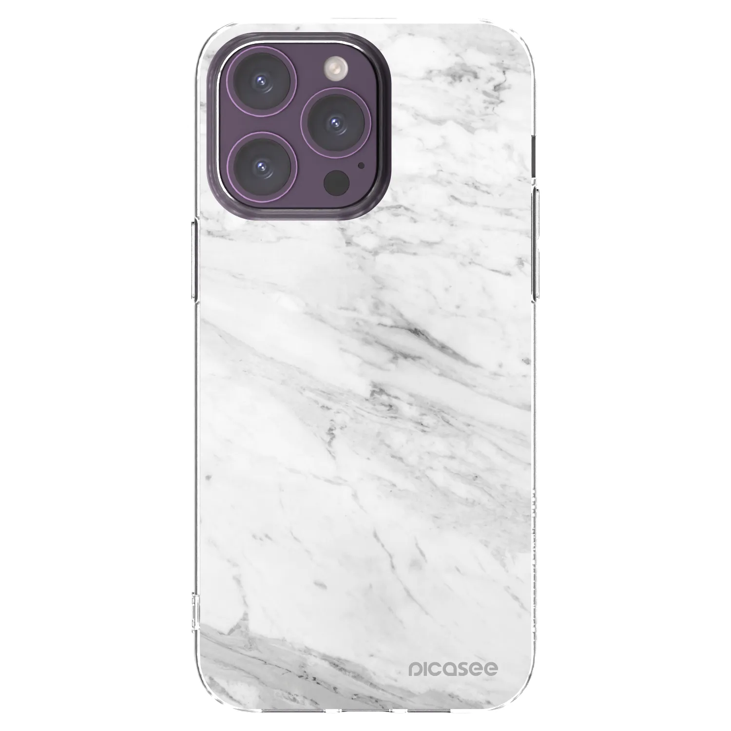 Picasee silikonski prozorni ovitek za Apple iPhone 14 Pro Max - White marble