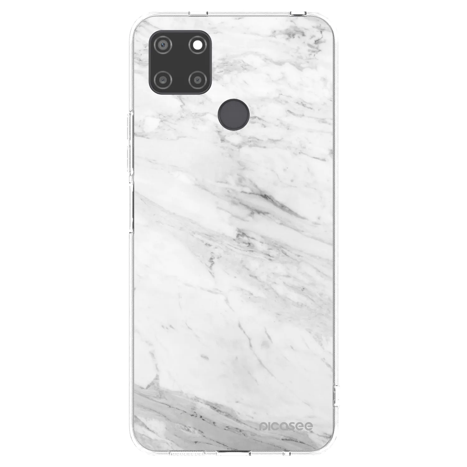 Picasee silikonski prozorni ovitek za Realme C21Y - White marble