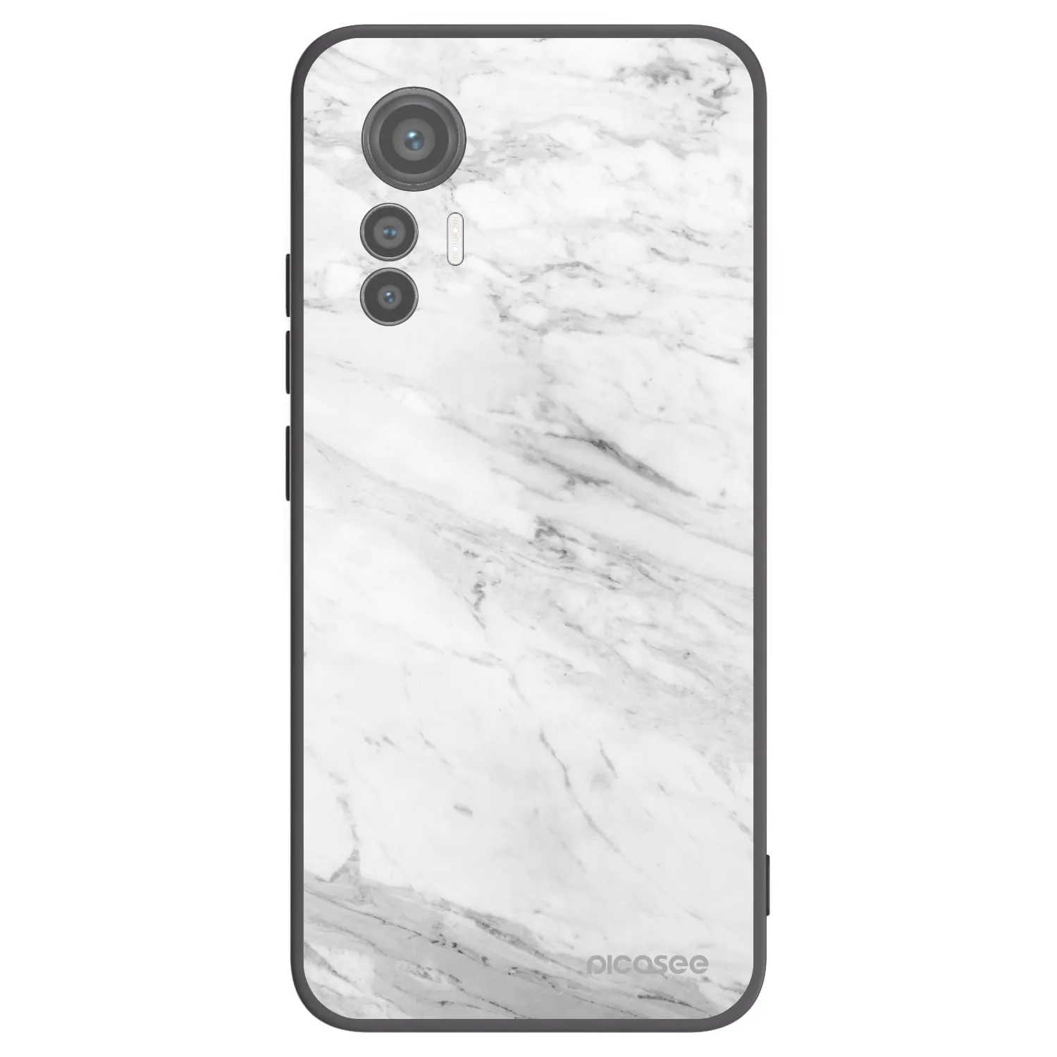 Picasee silikonski črni ovitek za Xiaomi 12 Lite - White marble