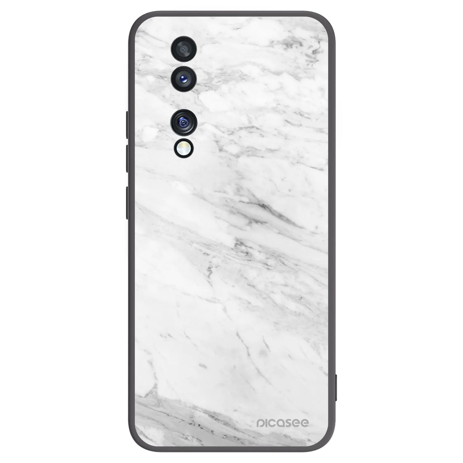 Picasee silikonski črni ovitek za Honor 70 - White marble