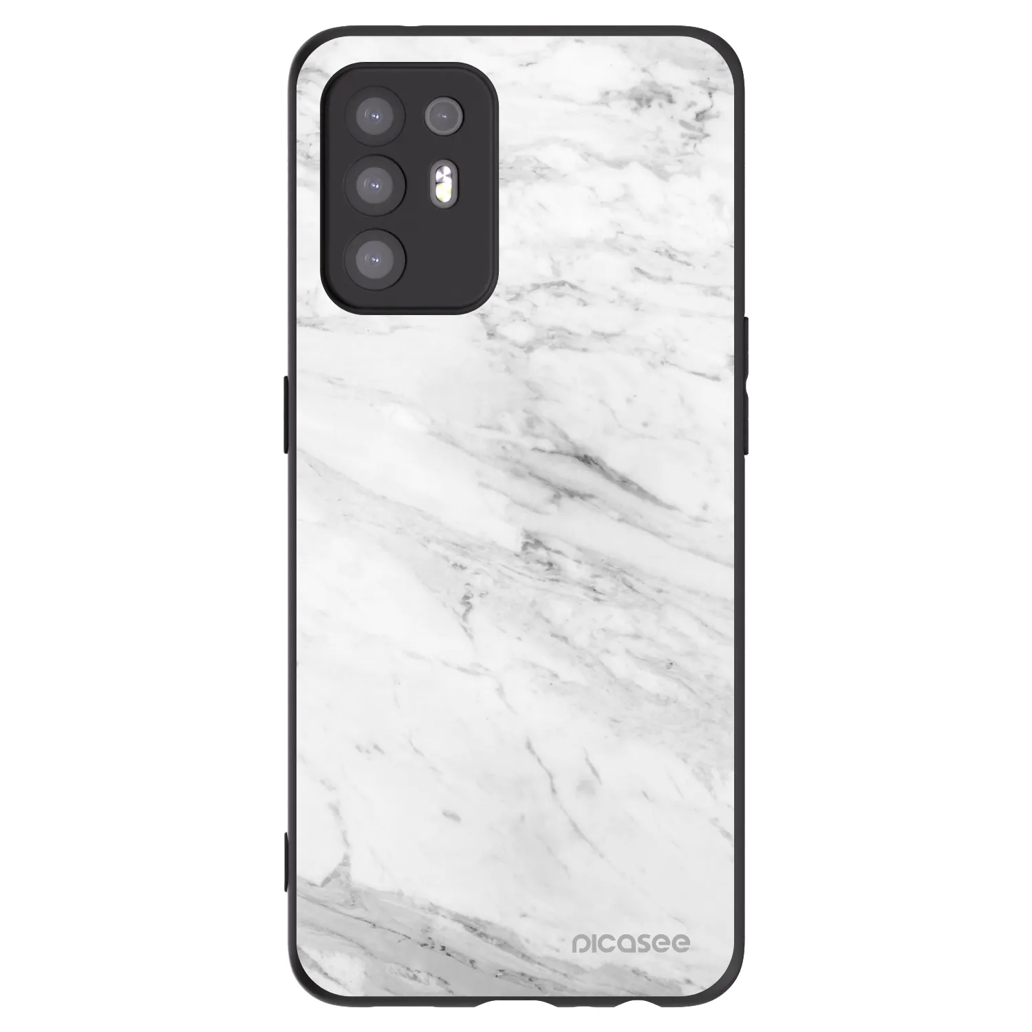 Picasee silikonski črni ovitek za OPPO A94 5G - White marble