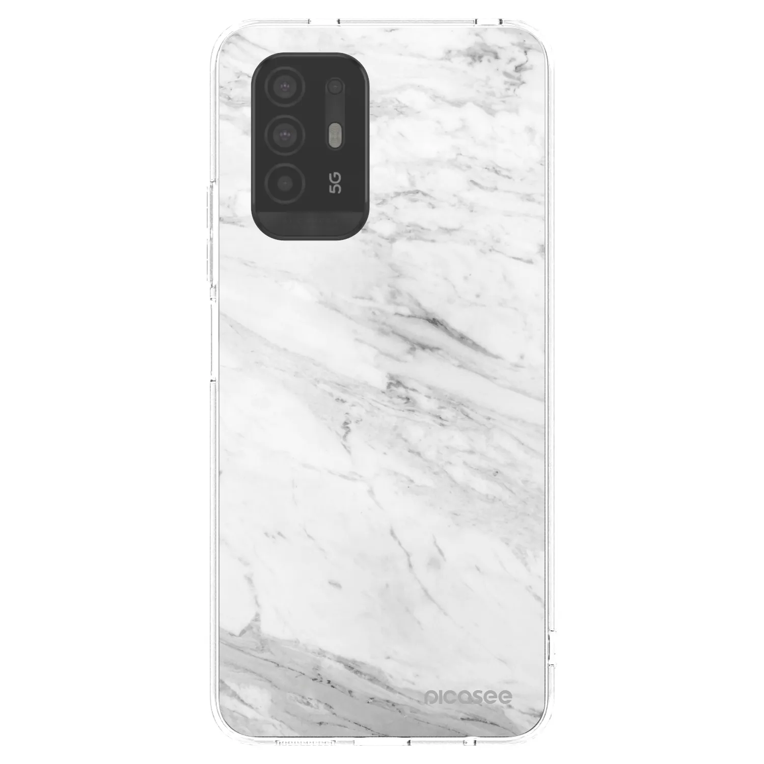 Picasee silikonski prozorni ovitek za OPPO A94 5G - White marble