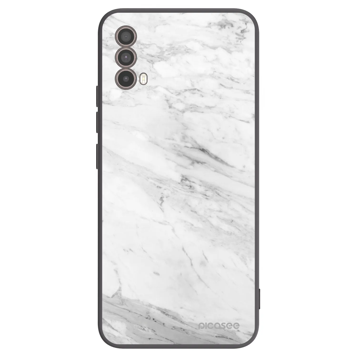 Picasee silikonski črni ovitek za Motorola Moto E40 - White marble